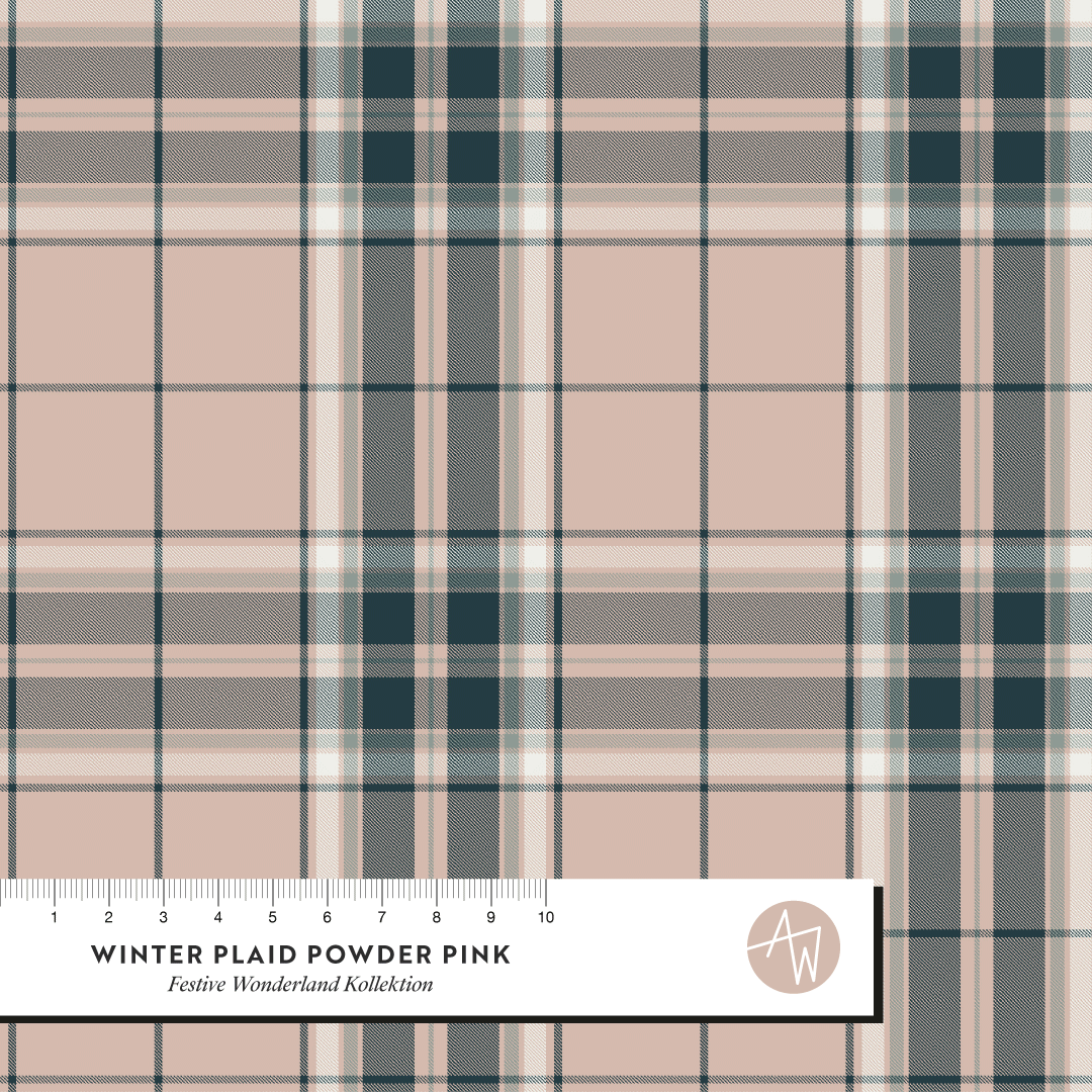 Bio Stoff - Winter Plaid puderrosa