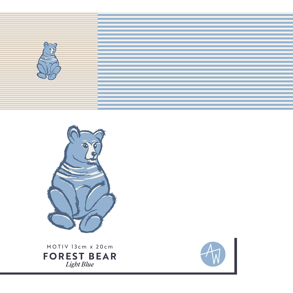 Bio Summersweat Stoff - 50 cm Panel Forest Bear - AlexandraWeise, creme, Herbst, Streifen, Tiere, blau, Breite 150 cm Bio Summersweat Stoff - 50 cm Panel Forest Bear - AlexandraWeise, creme, Herbst, Streifen, Tiere, blau, Breite 150 cm
