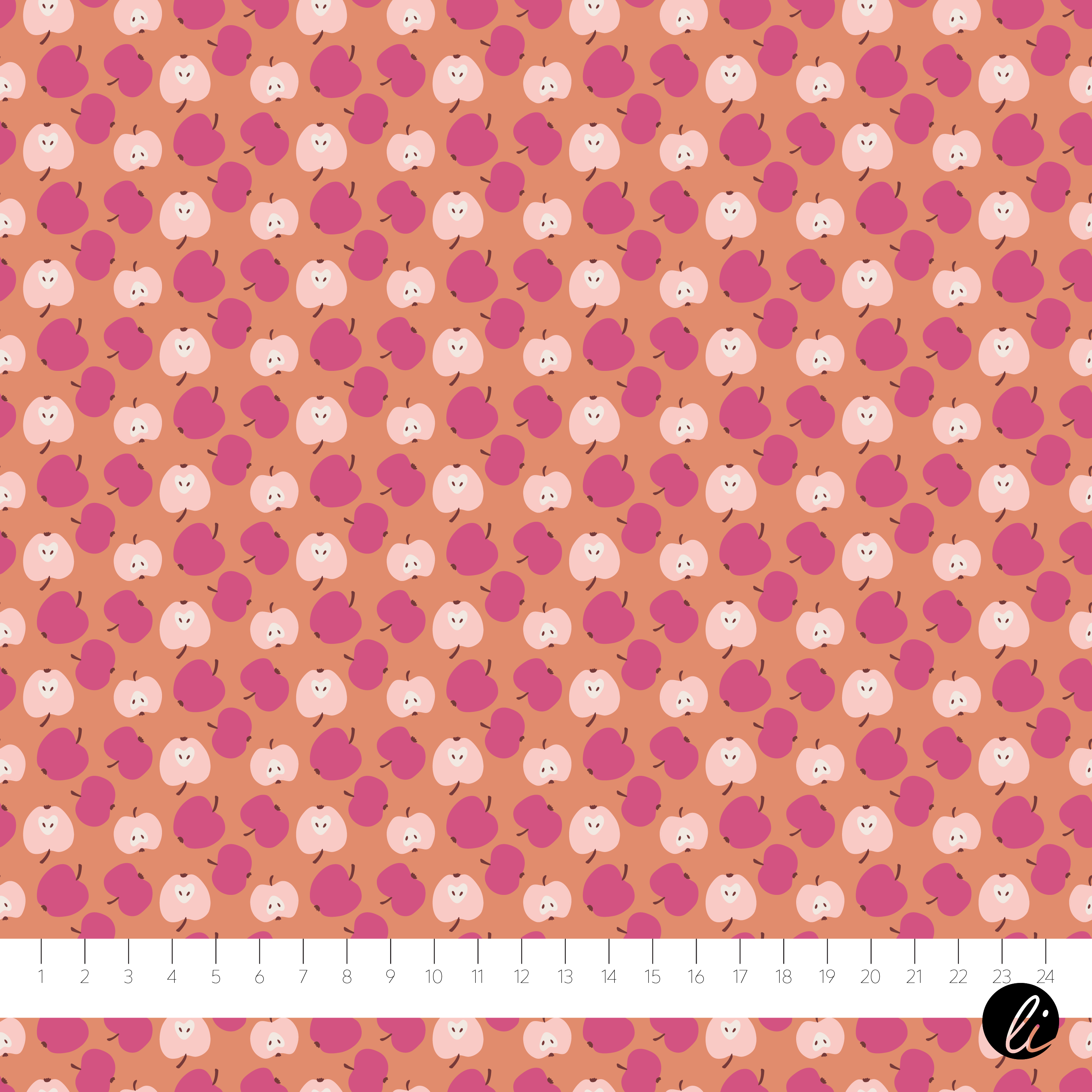 Bio Stoff - Apfelmuster Mini Orange von Andrea Liesert in orange