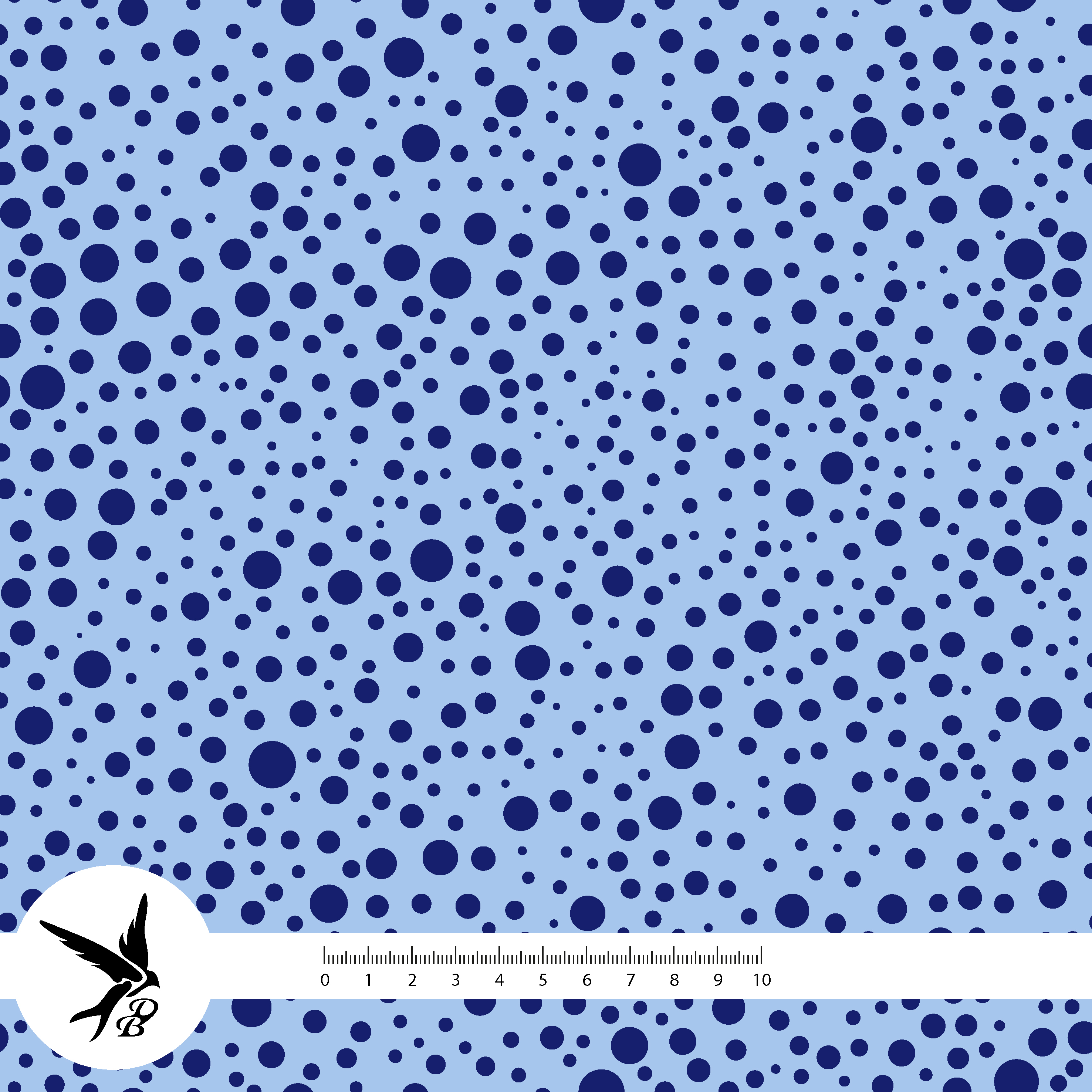 Organic Fabric - Dragonfly Dots Blue by Daniela Bonn in blue