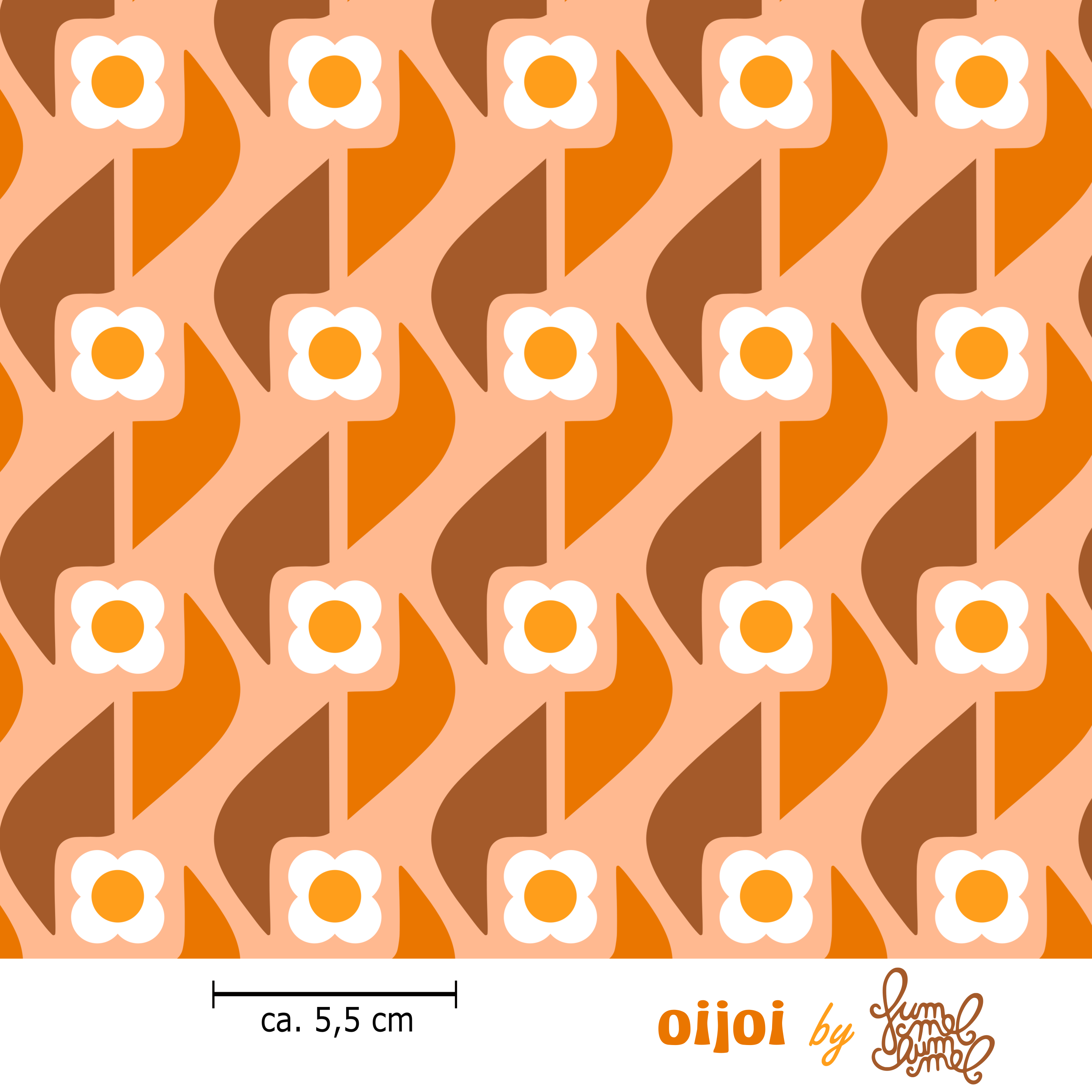Organic Fabric - Oijoi Cinnamon by Fummelhummel in orange