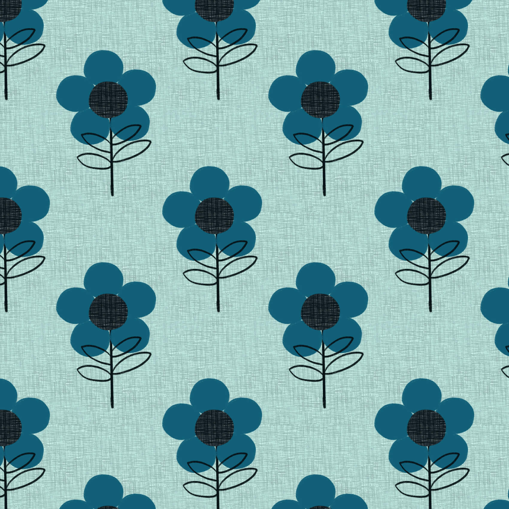 Scuba Stoff - Retro Flower blue - Enemenemeins, grün, Natur, Floral & Blumen, türkis, blau, petrol, Breite 150 cm Scuba Stoff - Retro Flower blue - Enemenemeins, grün, Natur, Floral & Blumen, türkis, blau, petrol, Breite 150 cm