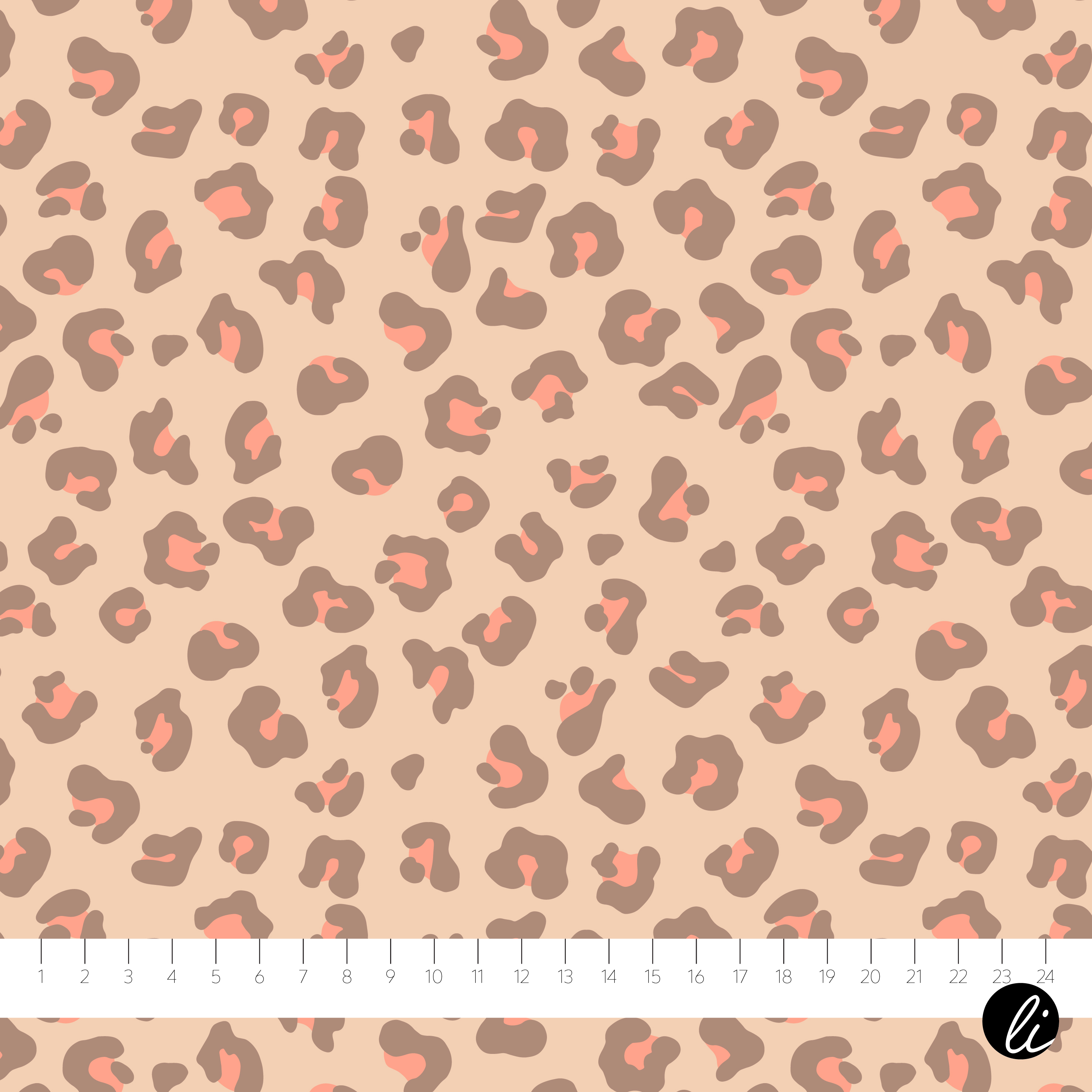 Bio Stoff  - Soft and Wild Leo Peach - AndreaLiesert, beige, Tierfellmuster