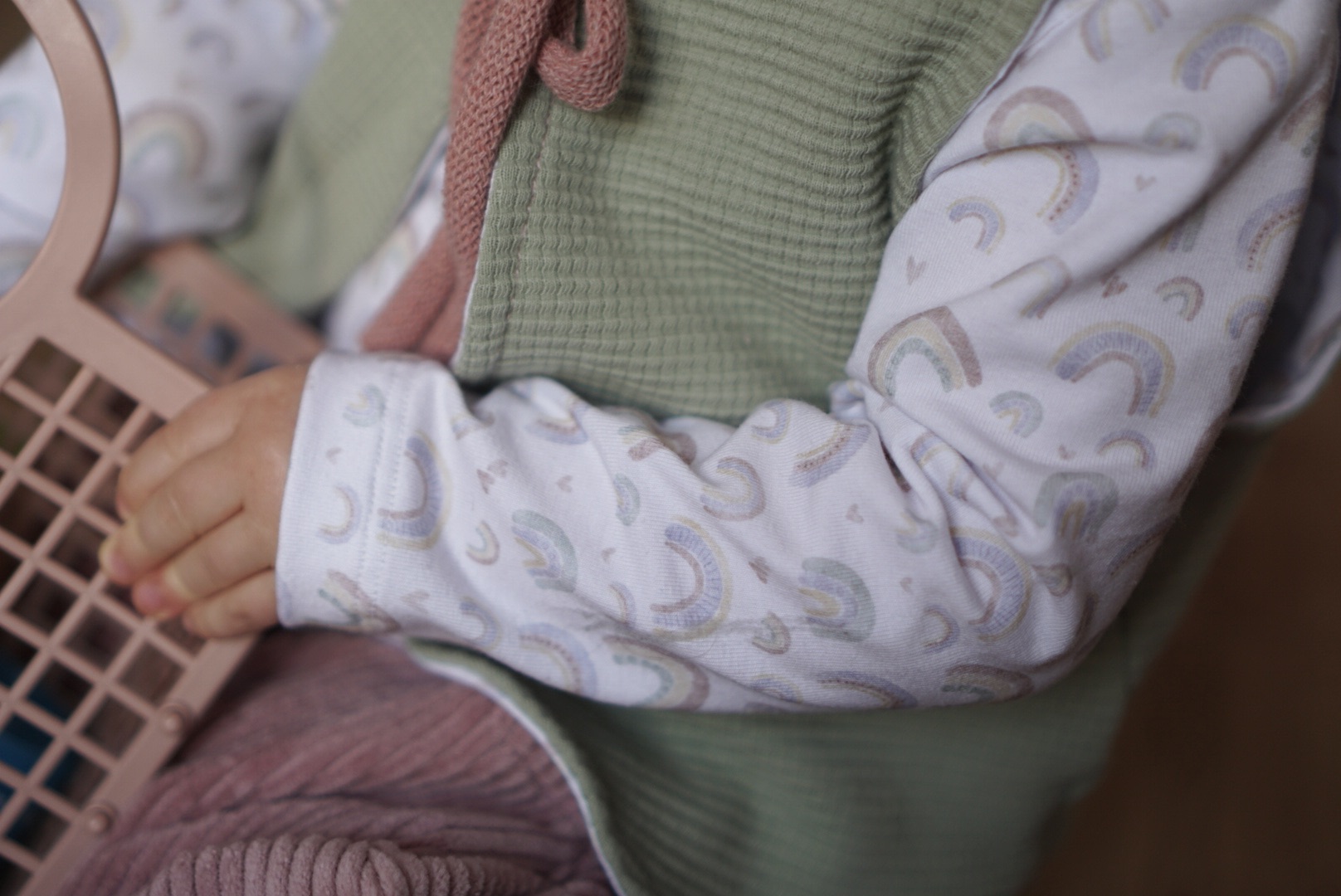 Organic fabric  - Regenbogenliebe white, mini