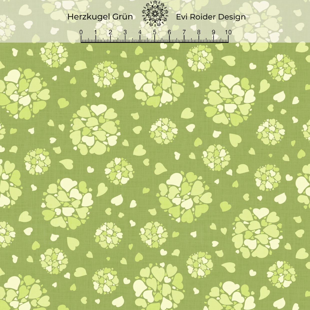 Bio Stoff - Herz Kugel grün