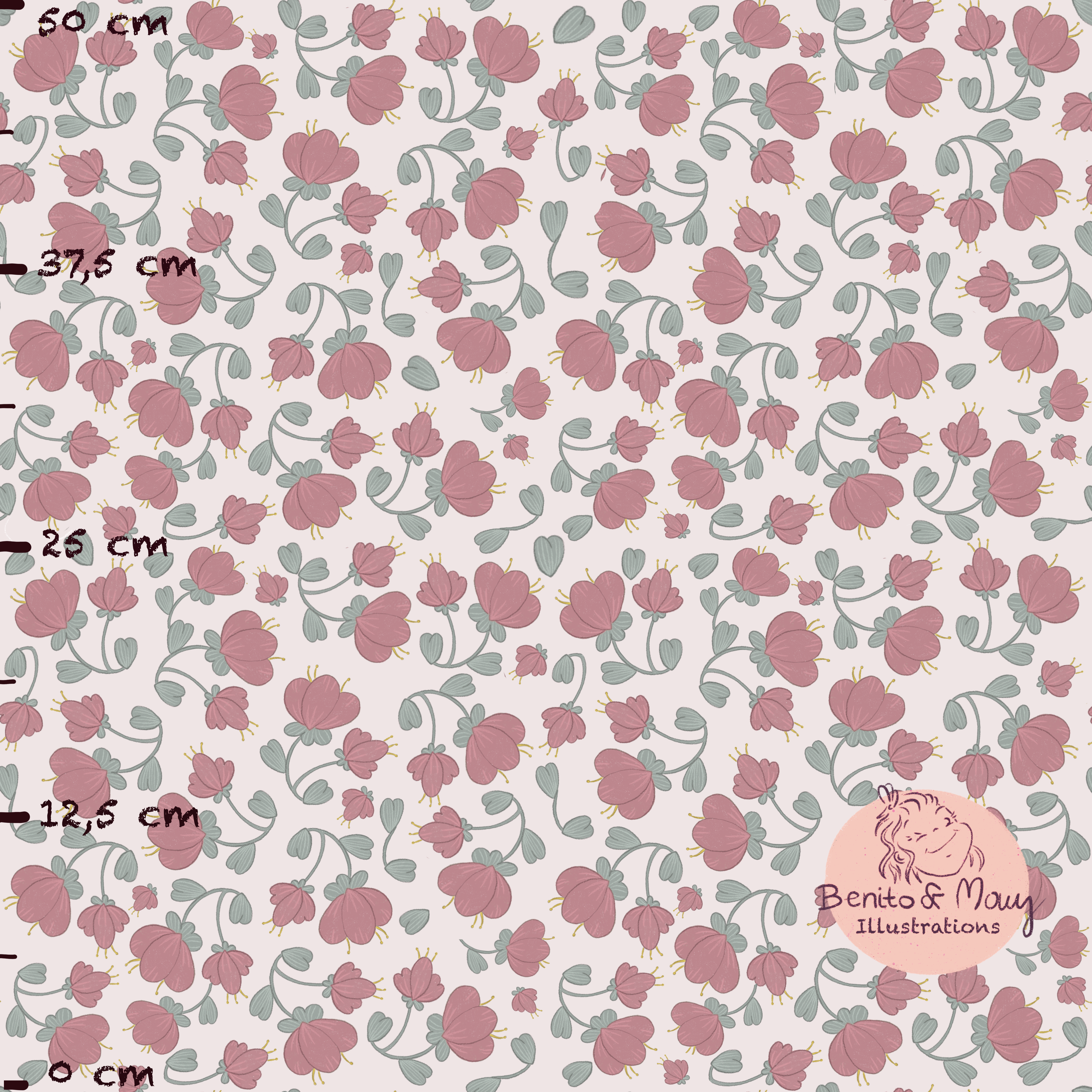 Bio Stoff - Poppy Party Hellrosa Klein von Benito Und Maus Illustrations in rosa