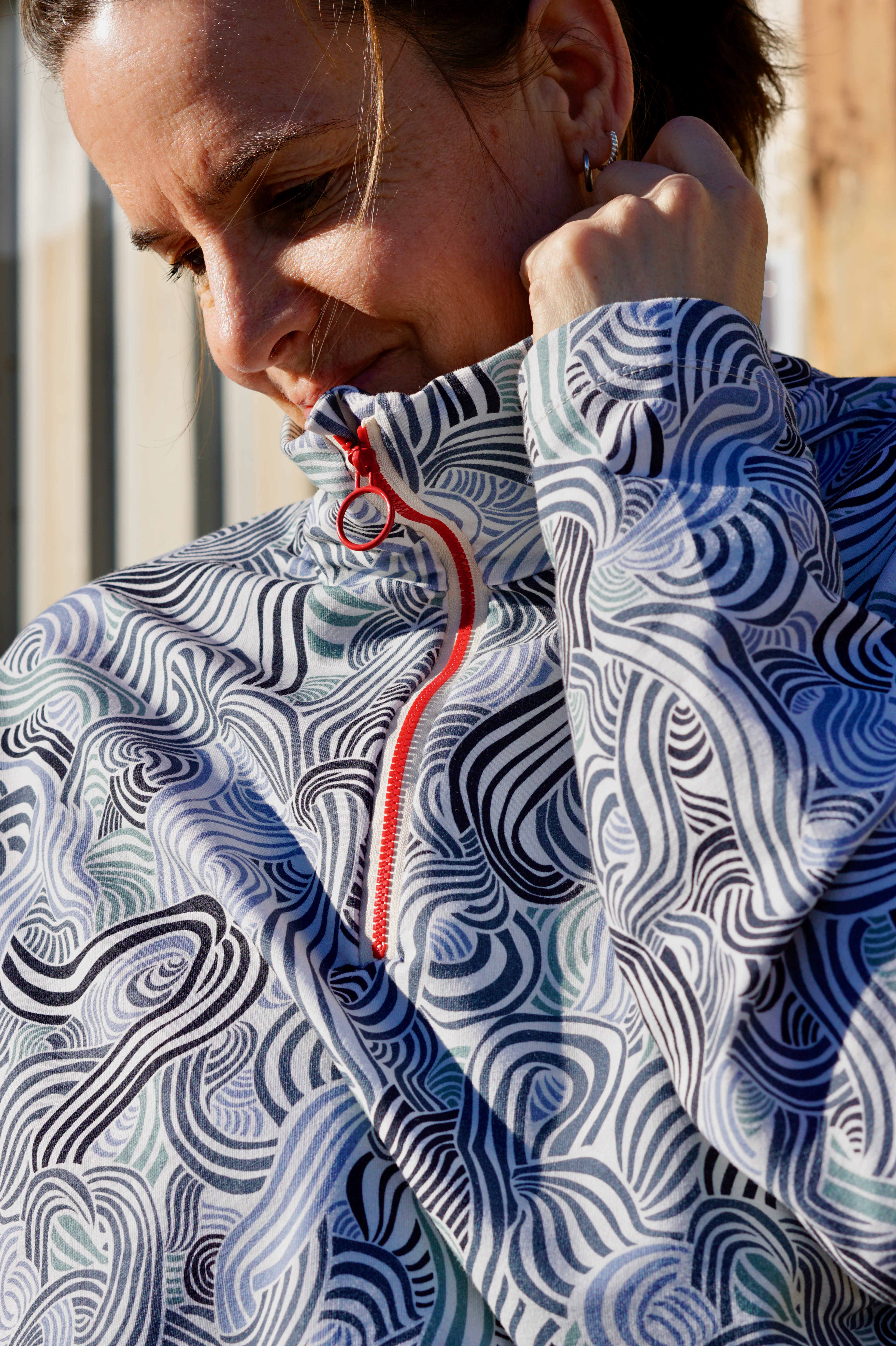 Scuba Stoff  -  Zebra Frisky Stripes mint, gelb