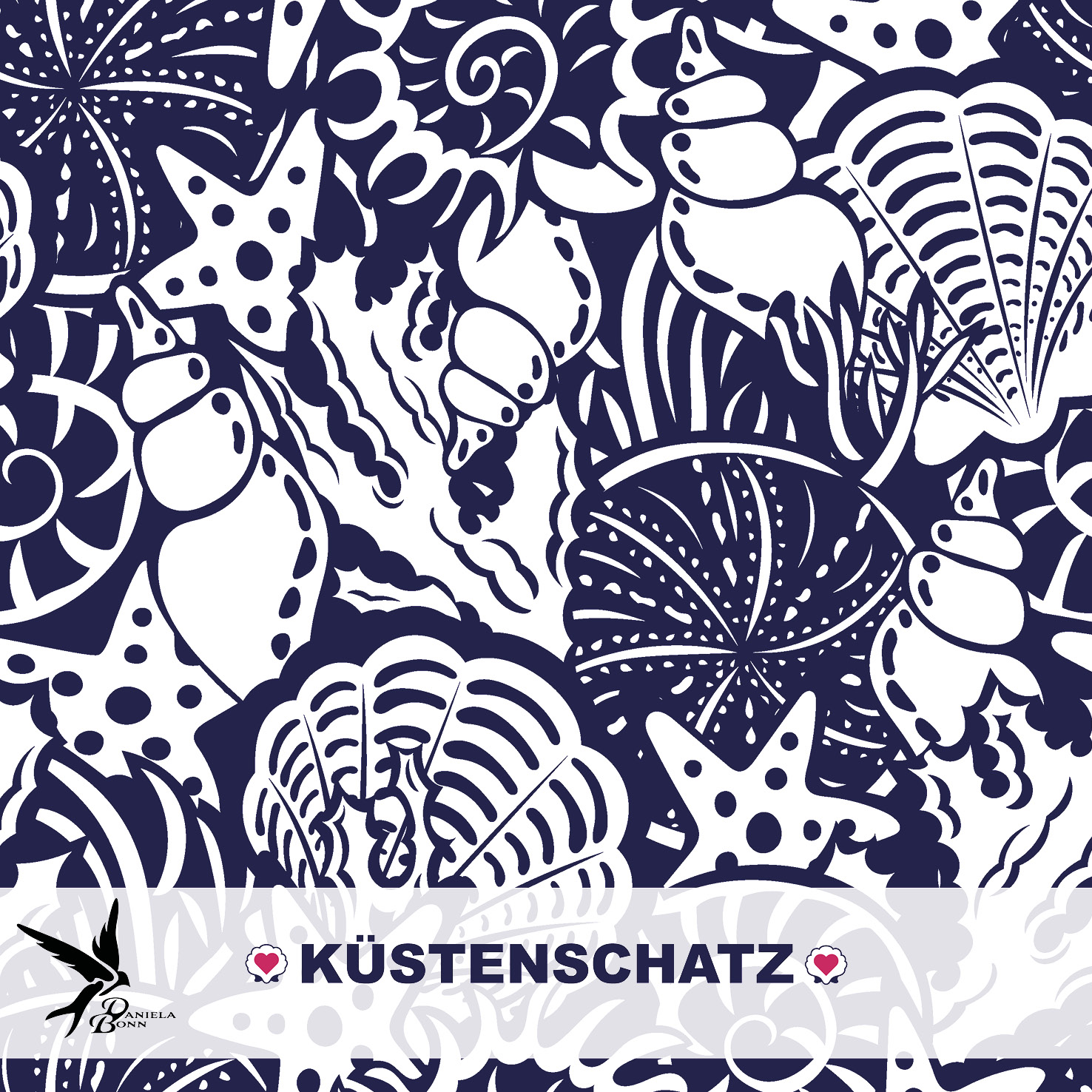 Bio Webware Stoff - Muschel - DanielaBonn, blau, weiß, Maritim, 100% Bio-Baumwolle Bio Webware Stoff - Muschel - DanielaBonn, blau, weiß, Maritim, 100% Bio-Baumwolle