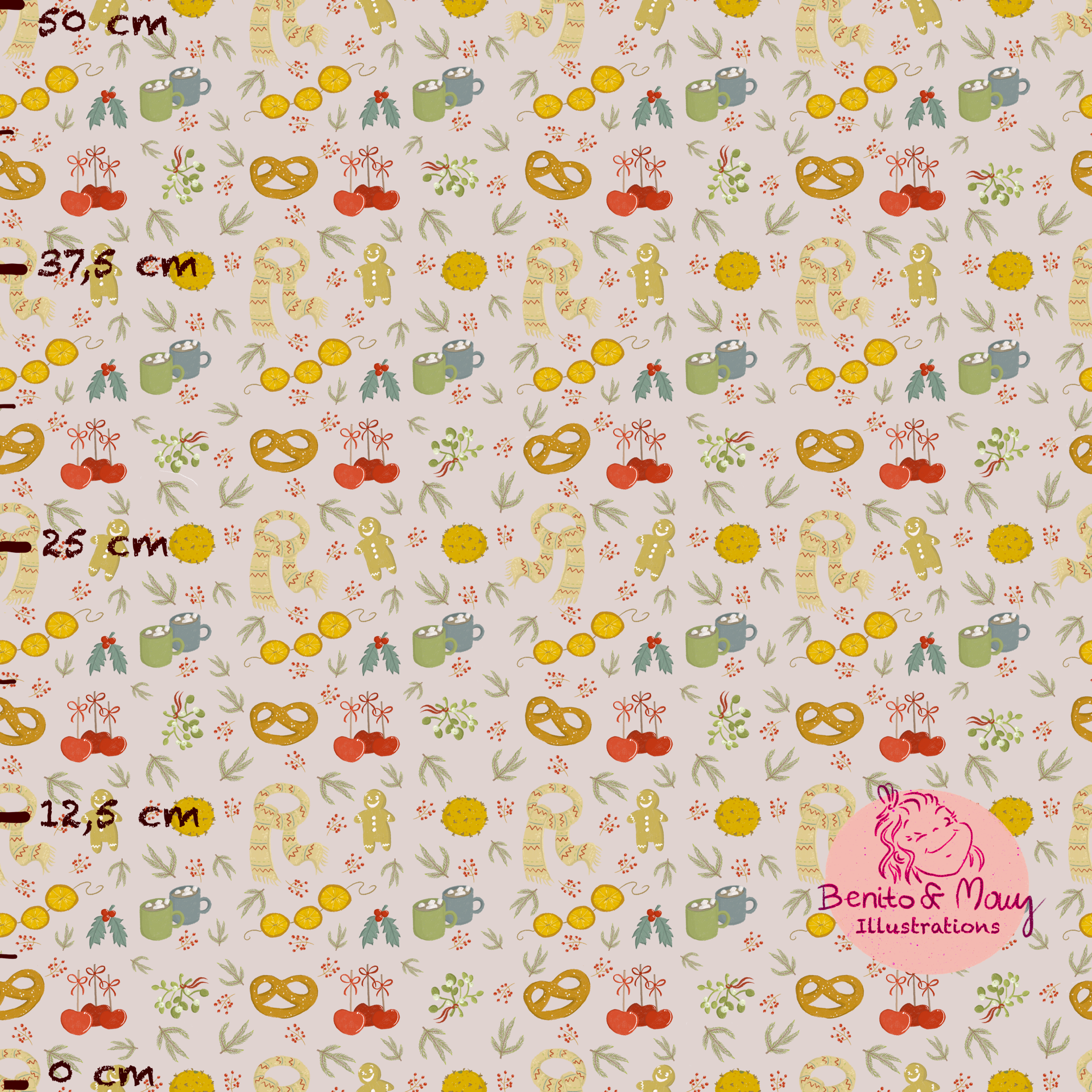 Bio Stoff - Adventfreude Rosa Klein von Benito Und Maus Illustrations in rosa