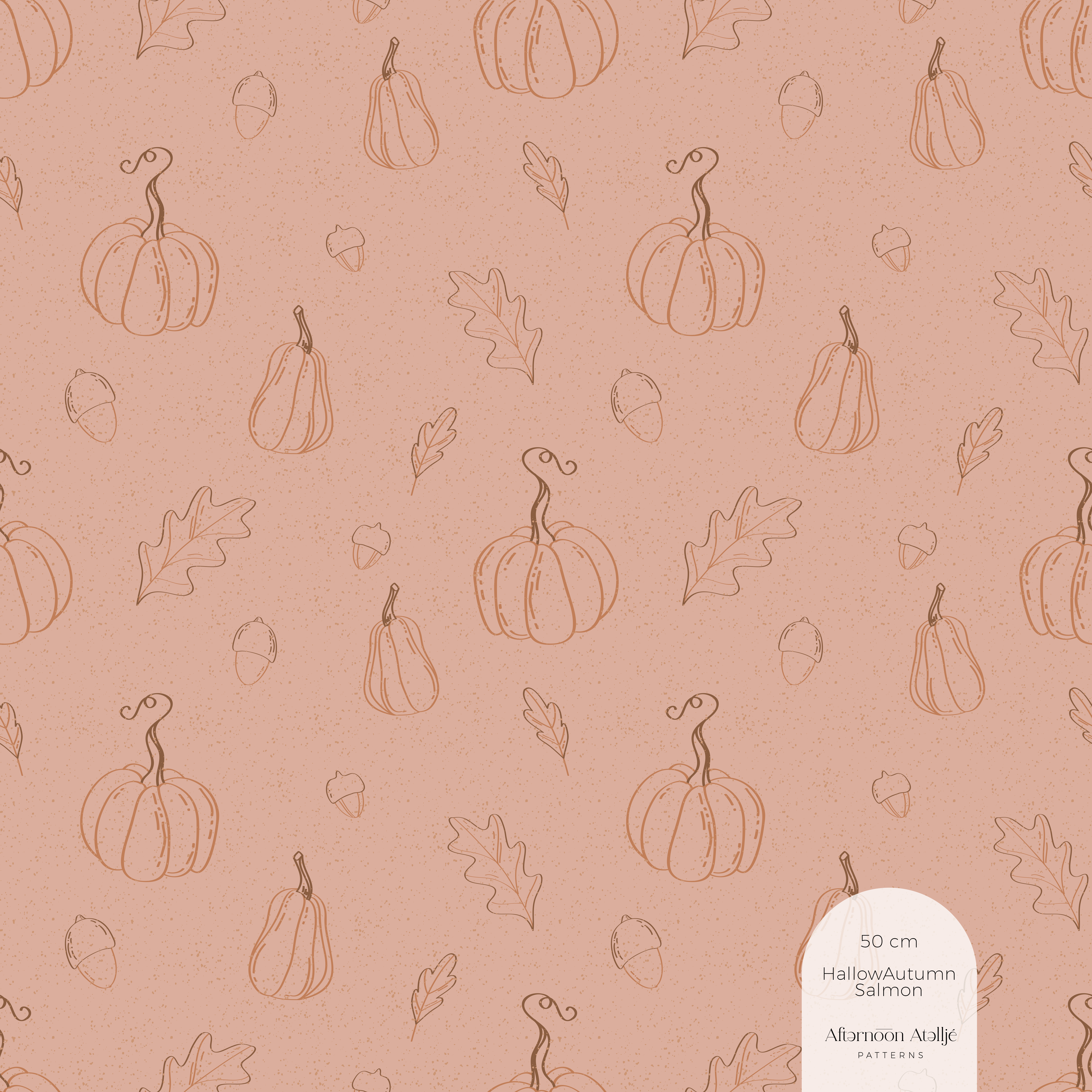 Bio Fabric - Hallow Autumn Salmon by Afternoon Atellje in pink