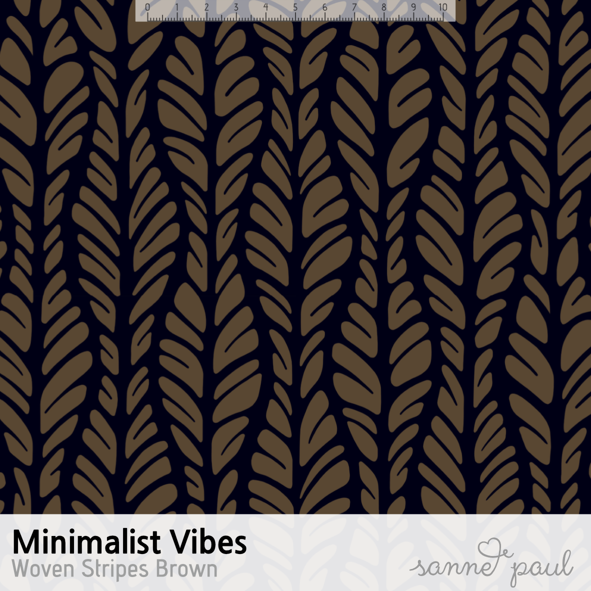 Bio Stoff - Minimalist Vibes Woven Stripes Brown von Sanne Paul in braun