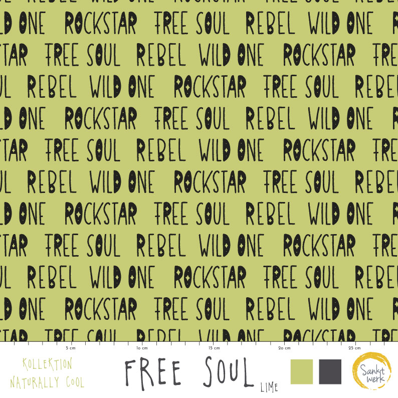 Organic Fabric - Free Soul Lime by Sanktwerk in green