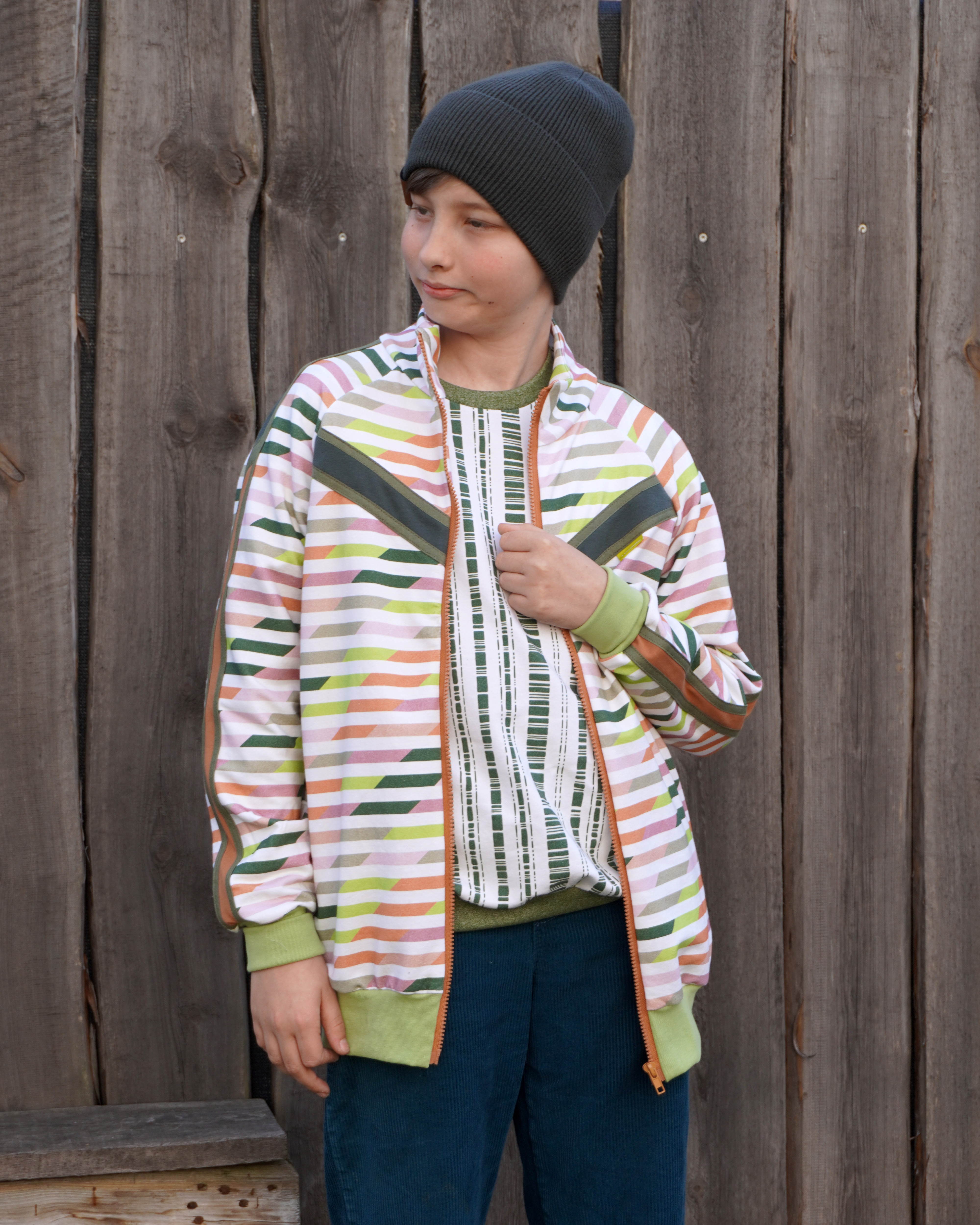 Organic fabric  - Neo Tropica streifen colorful