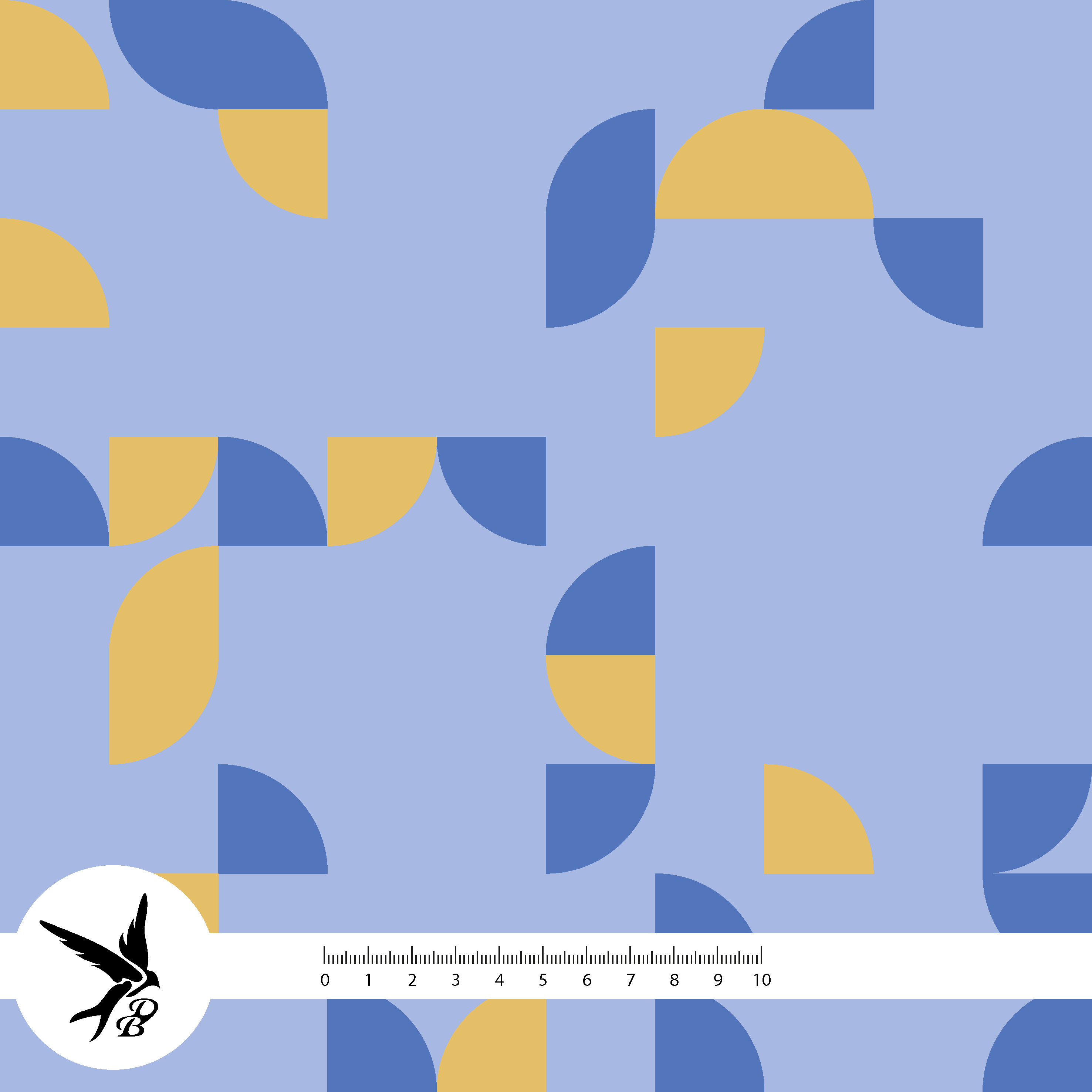 Bio Stoff - Geo Flight Muster blau-gelb, groß