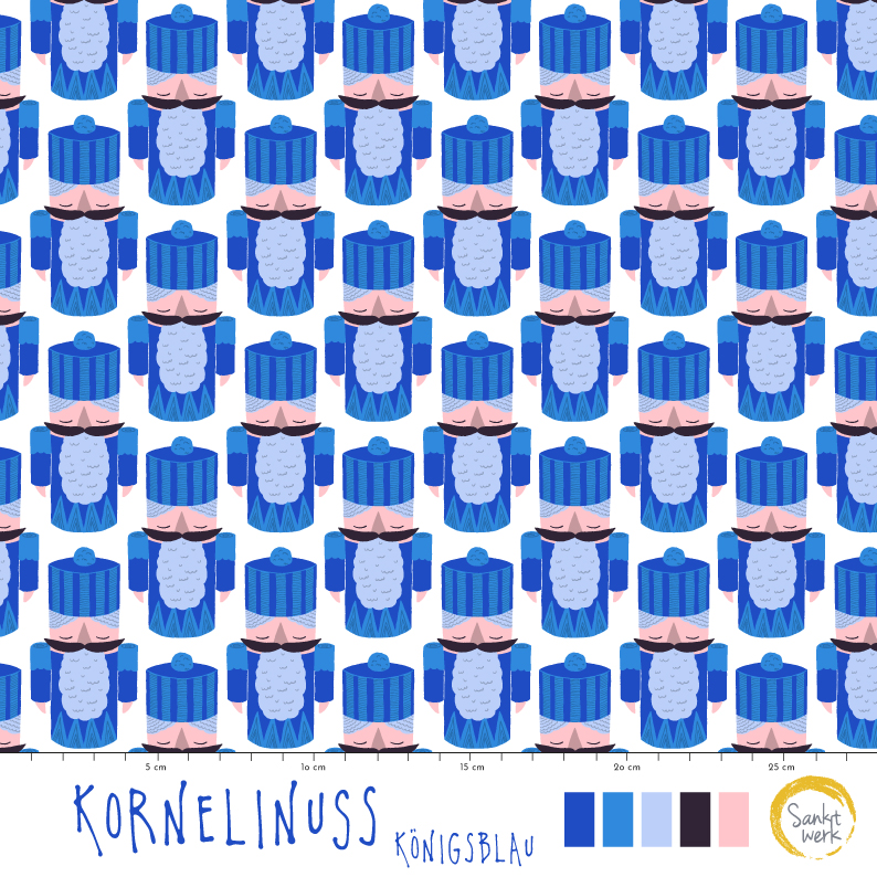 Bio Webware Stoff - Kornelinuss Königsblau - Sanktwerk, Weihnachten, blau, 100% Bio-Baumwolle Bio Webware Stoff - Kornelinuss Königsblau - Sanktwerk, Weihnachten, blau, 100% Bio-Baumwolle