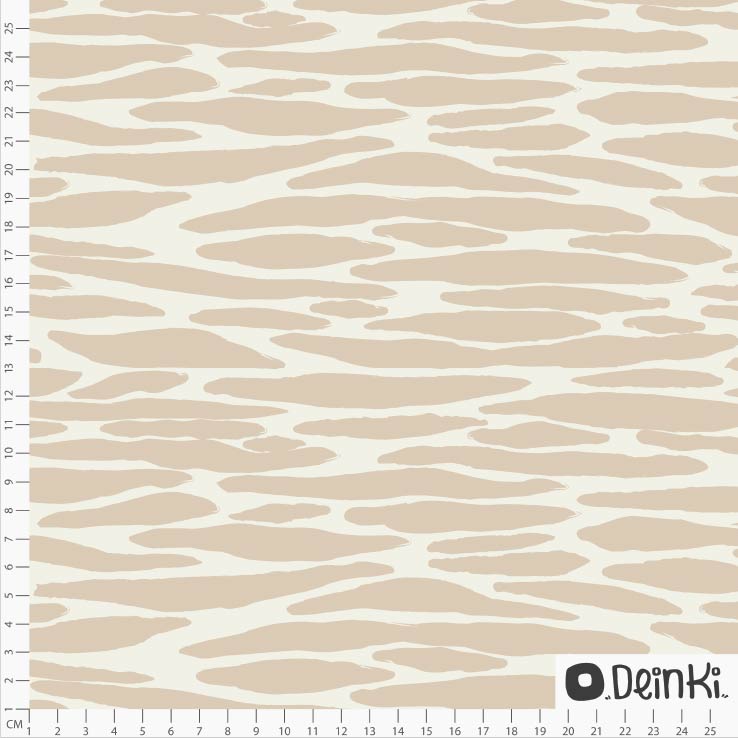 Bio Stoff - Zebrastreifen Beige von Deinki in beige