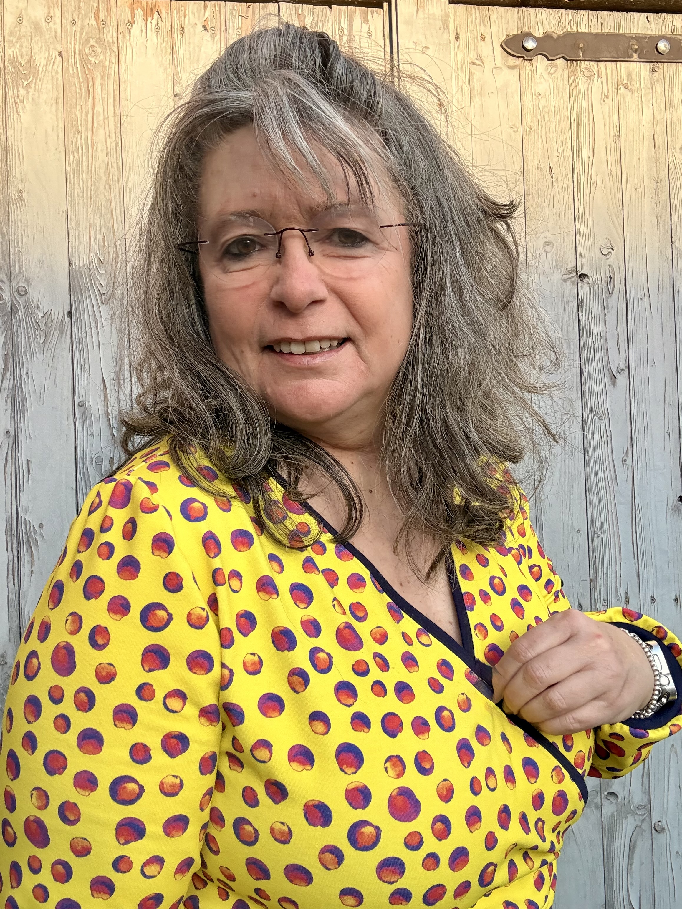 Organic Fabric  - Crazy Dots yellow