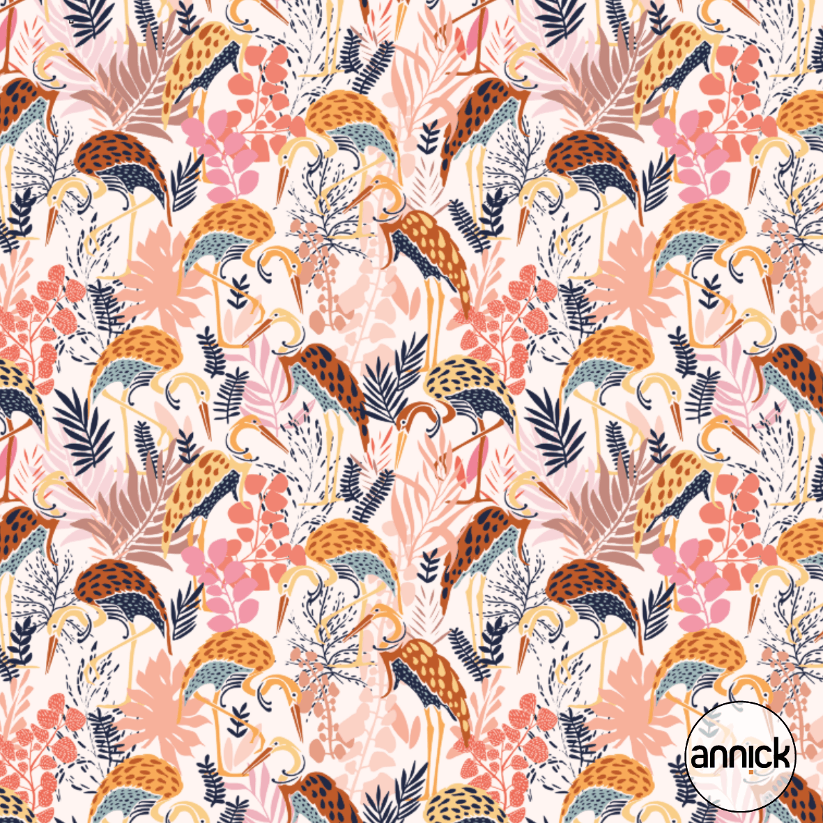 Bio Stoff - Cranes von Annick in multi