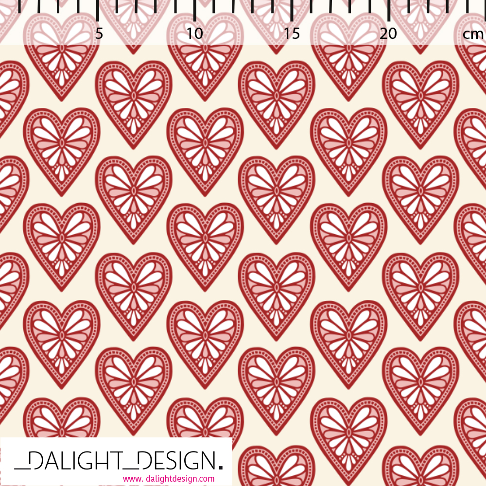 Bio Webware Stoff - Folk Art Herzmuster - DalightDesign, Herzen, beige, 100% Bio-Baumwolle Bio Webware Stoff - Folk Art Herzmuster - DalightDesign, Herzen, beige, 100% Bio-Baumwolle