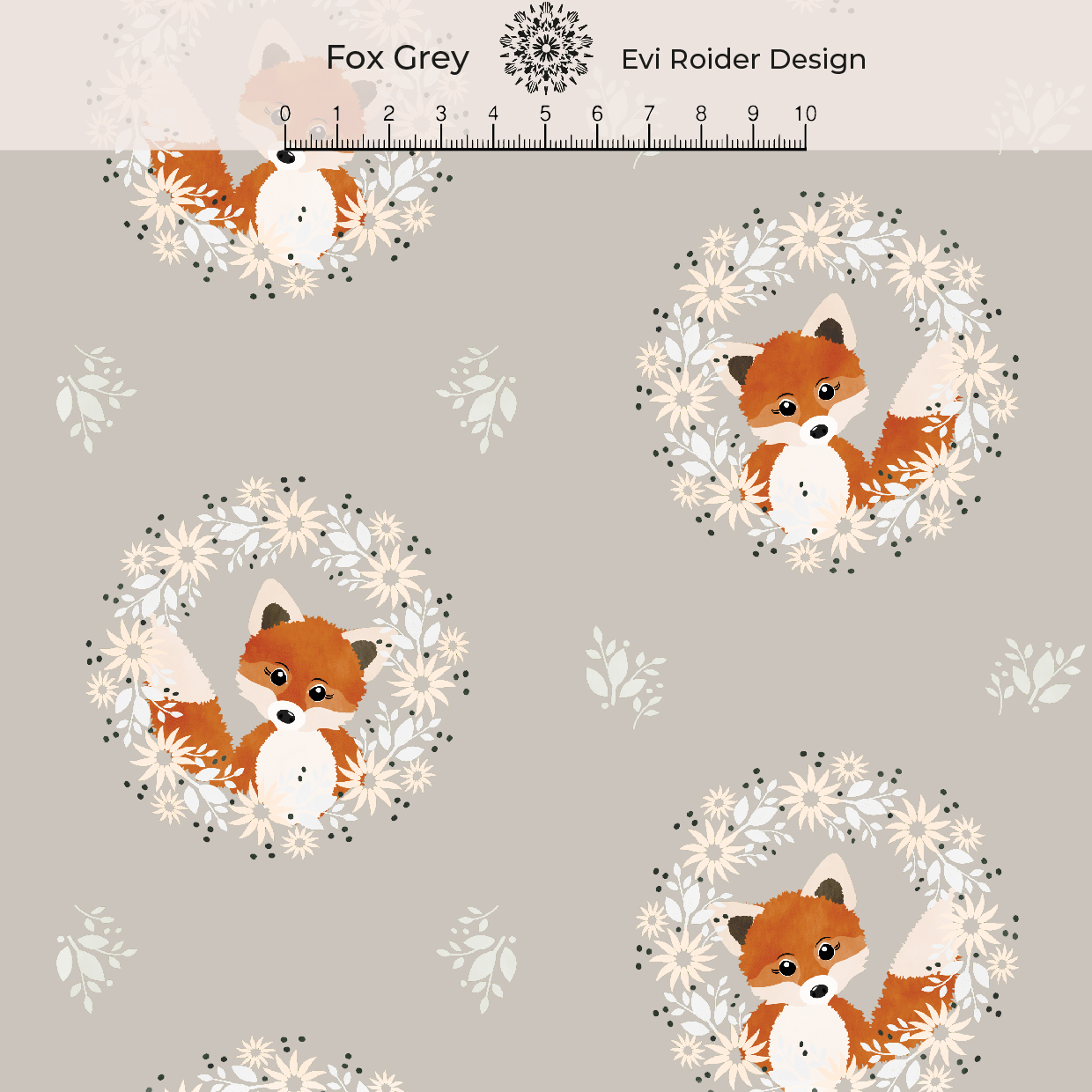 Bio Stoff  -  Fox Grey - EviRoider, Tiere, Kinder, grau