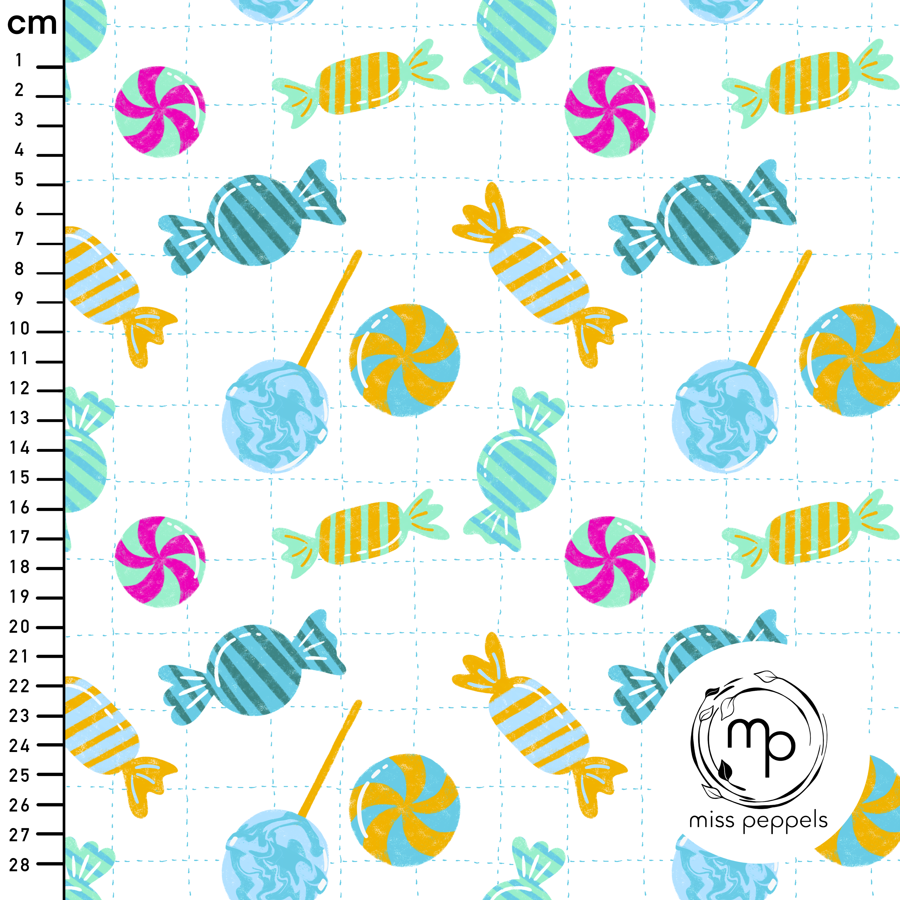 Bio Stoff - BonBons blau