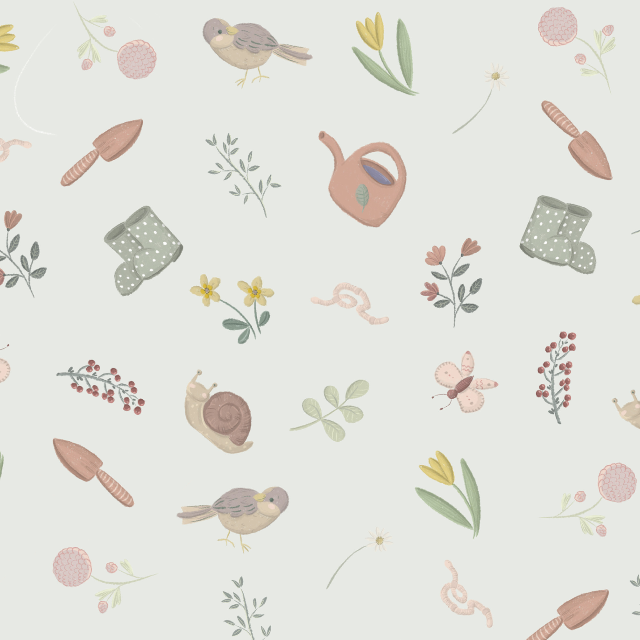 Organic fabric  - Frühlingsgefühle green