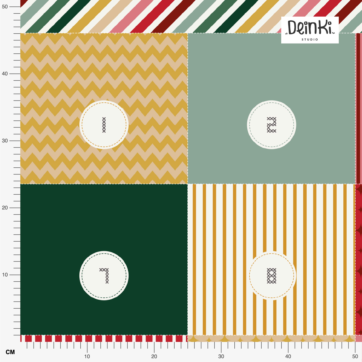 Bio Stoff  - 1m Panel Adventkalender Classic