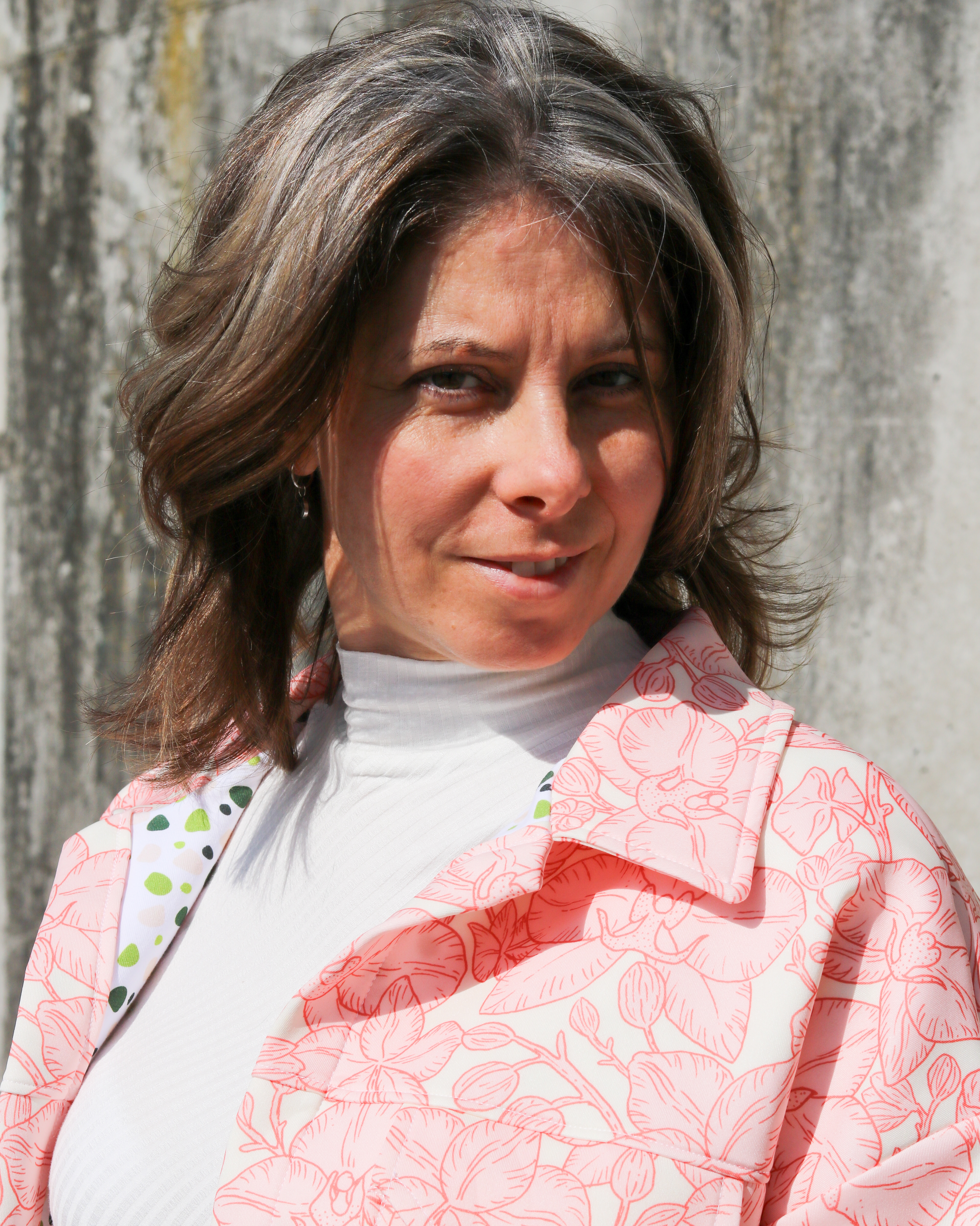 Bio Stoff  - Orchideenliebe Blütenherz rosa