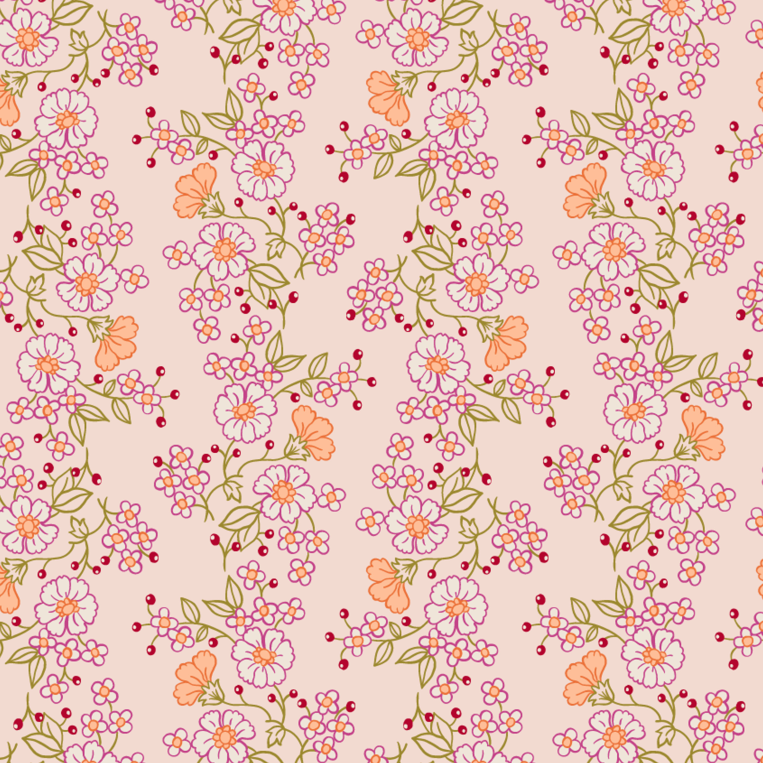 Bio Stoff  - Frühlingsfolklore Blümchen