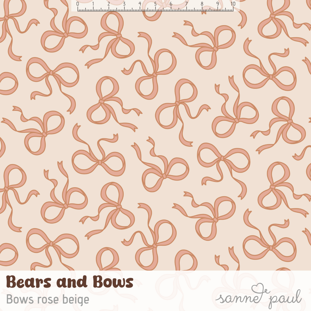 Bio Summersweat Stoff  - Bears and Bows Bows Beige - SannePaul, beige, Gegenstände, Kinder Breite 150 cm