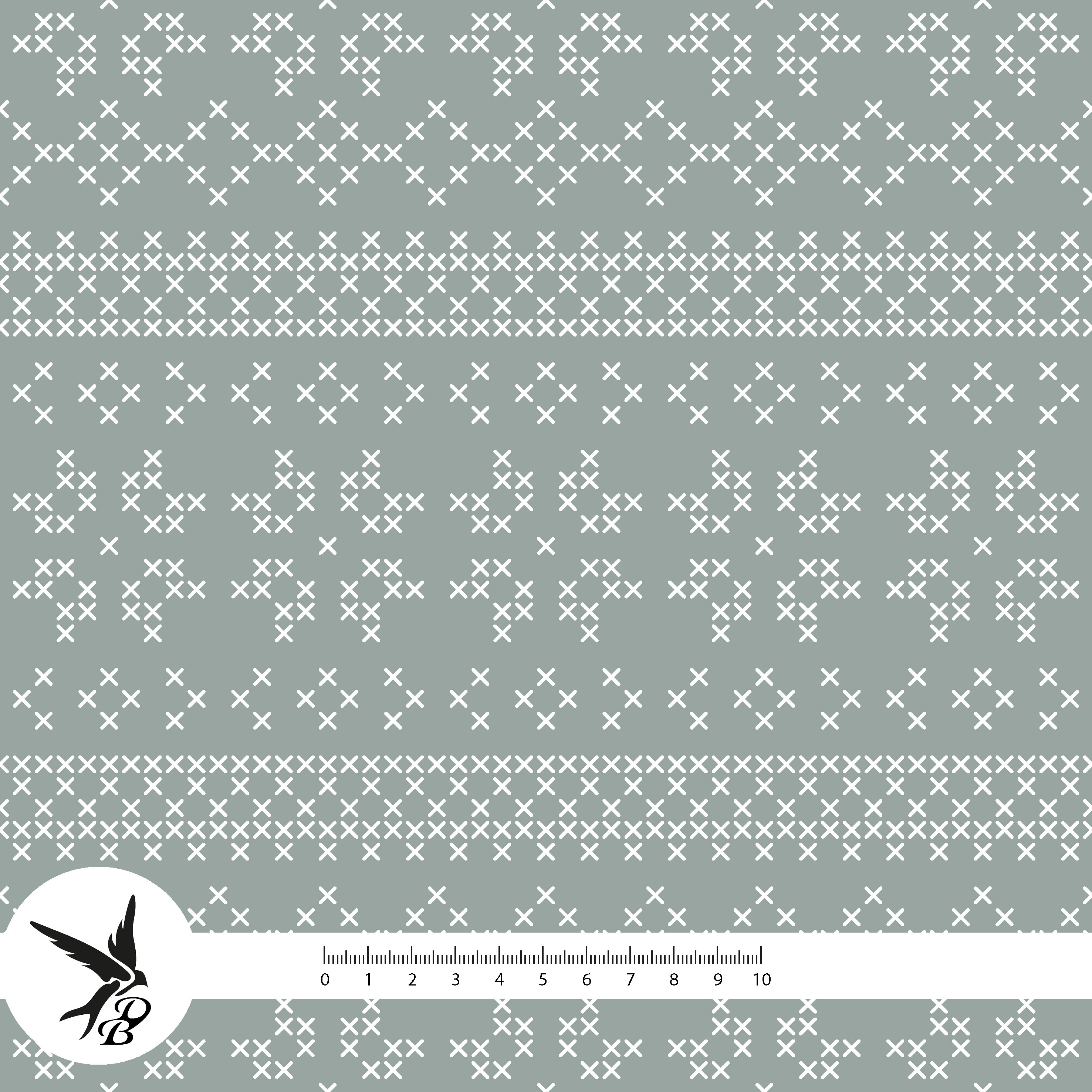 Bio Stoff  - Waldtiere im Winter Kombi gemustert mint - DanielaBonn, Winter, mint