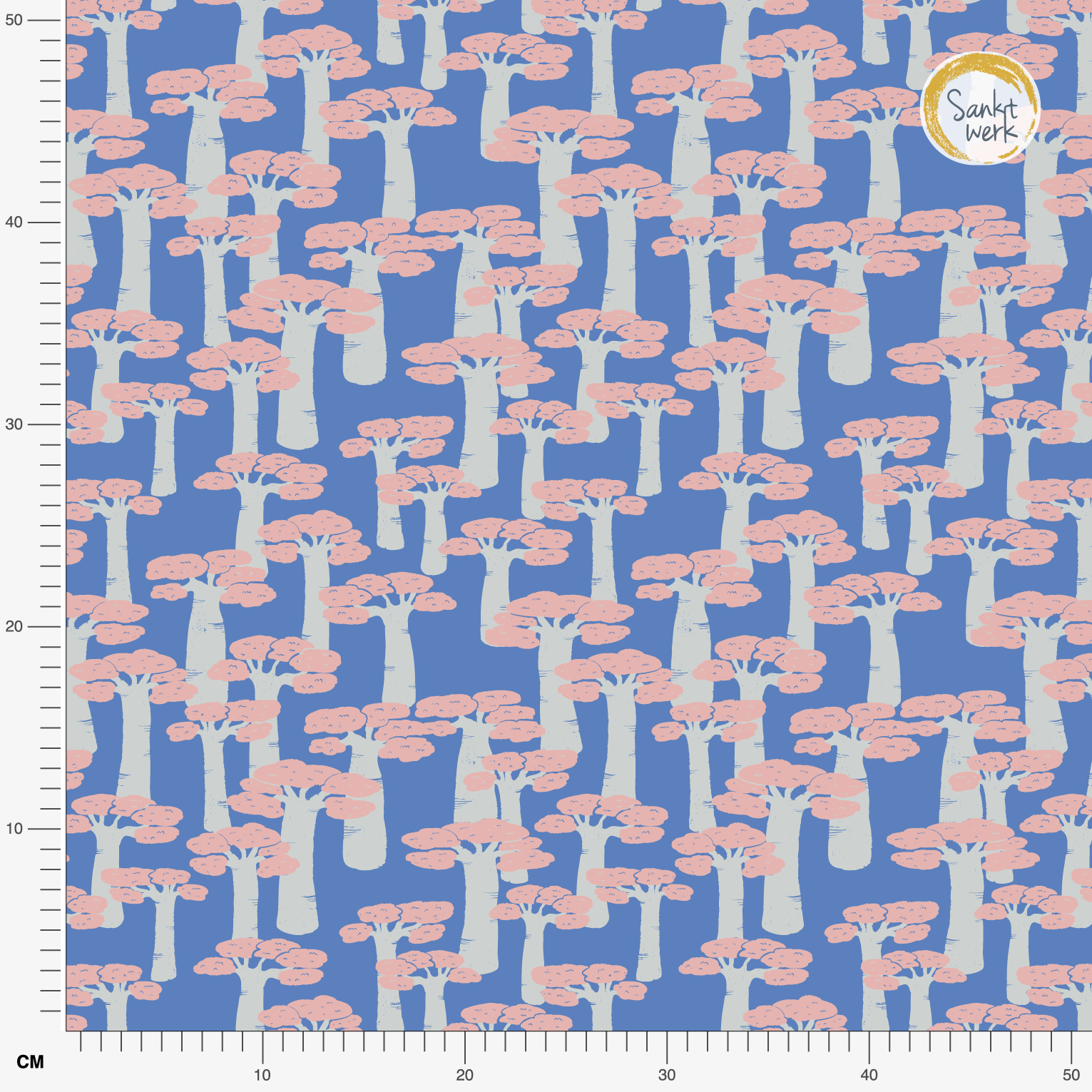 Organic fabric  - Under the Baobab blue