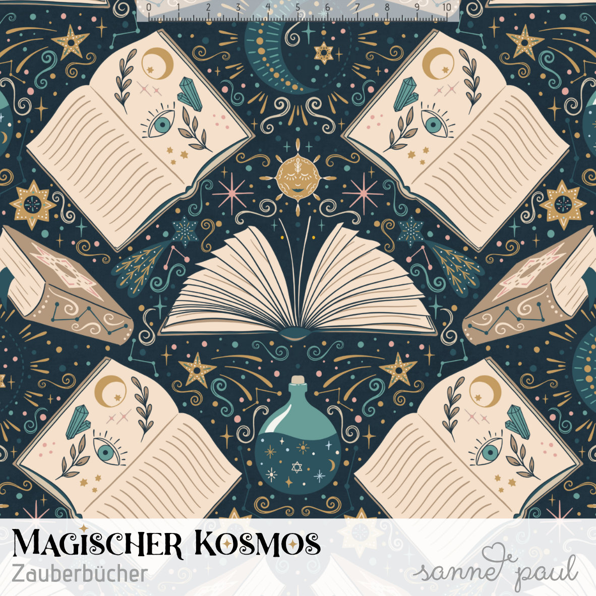 Bio Stoff  - Magischer Kosmos Zauberbücher - SannePaul, Gegenstände, blau
