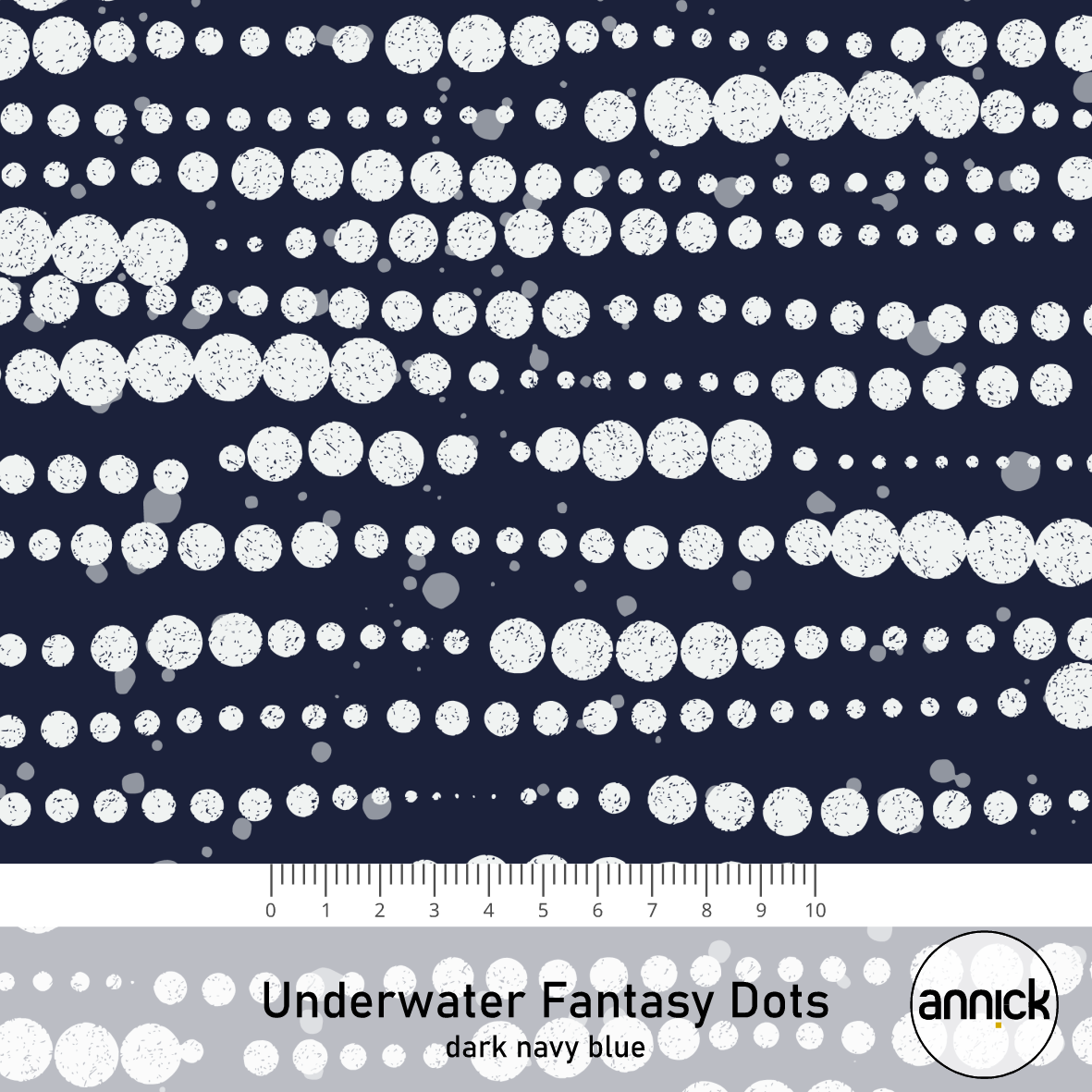 Bio Stoff - Underwater Fantasy Dots - Dunkelblau von Annick in blau