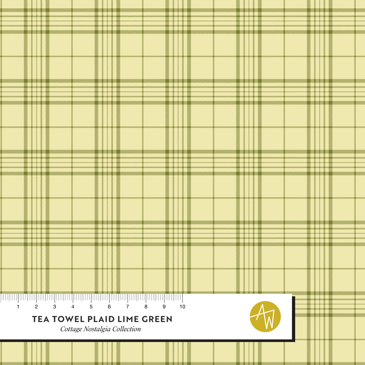 Bio Stoff - Tea Towel Plaid Lime Green von Alexandra Weise in grün