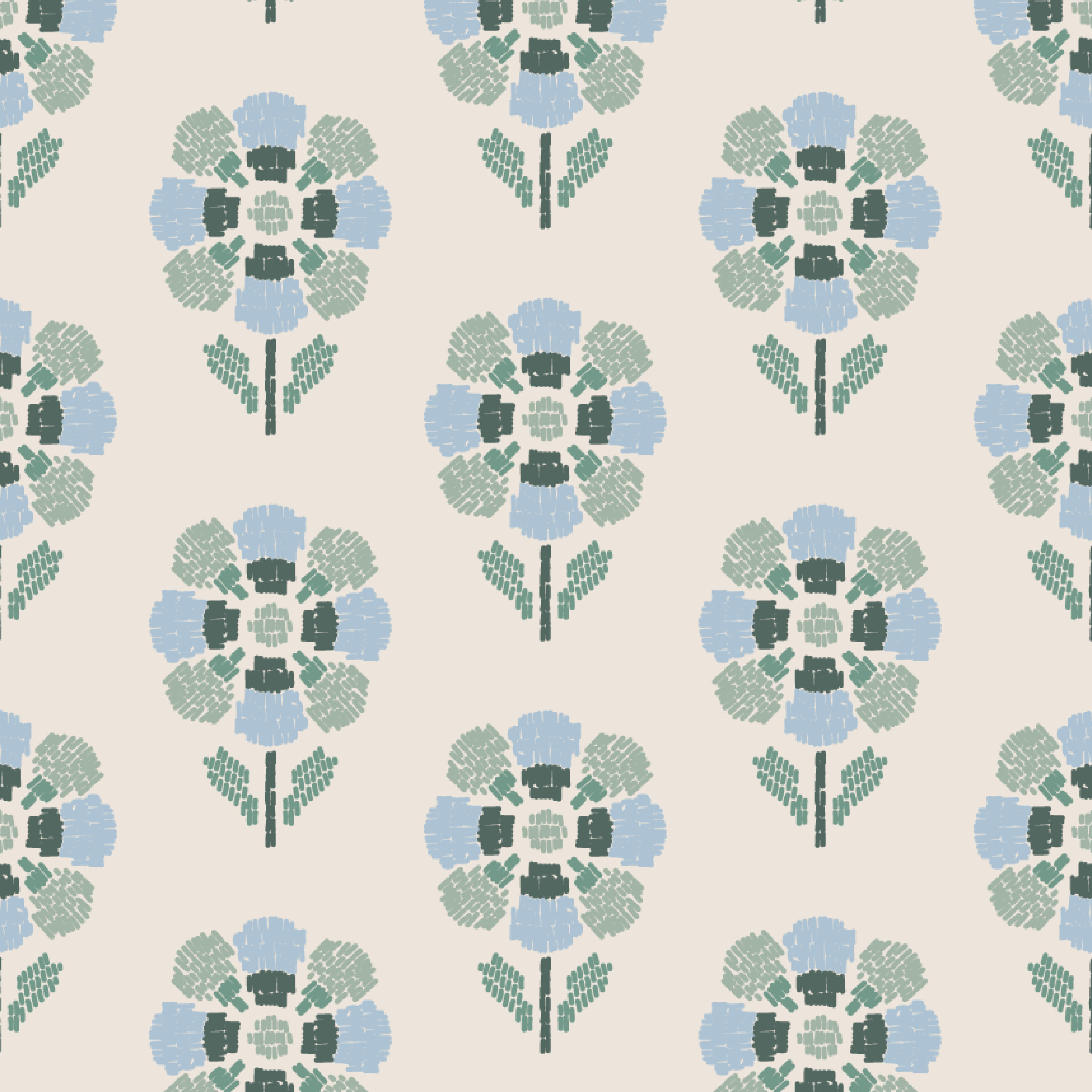 Organic Fabric  - Grüße aus dem Folkloregarten green