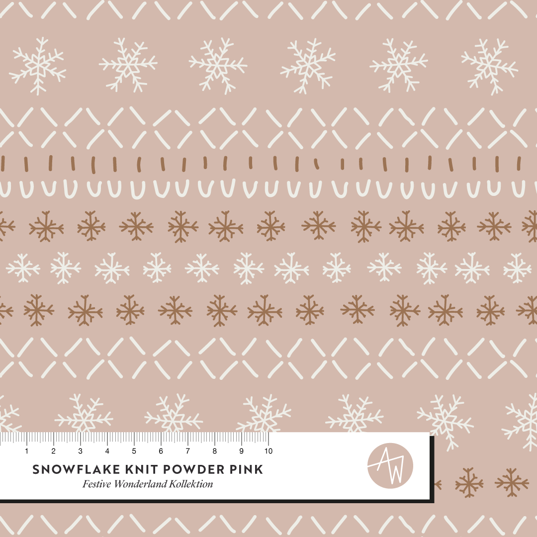 Bio Stoff - Snowflake Knit puderrosa