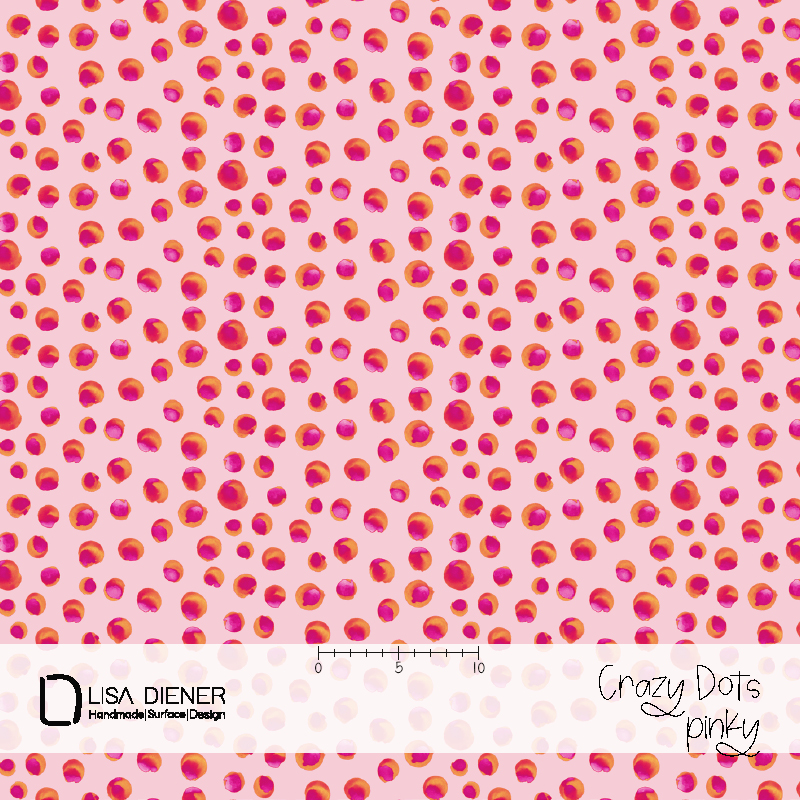Organic Fabric  - Crazy Dots pink