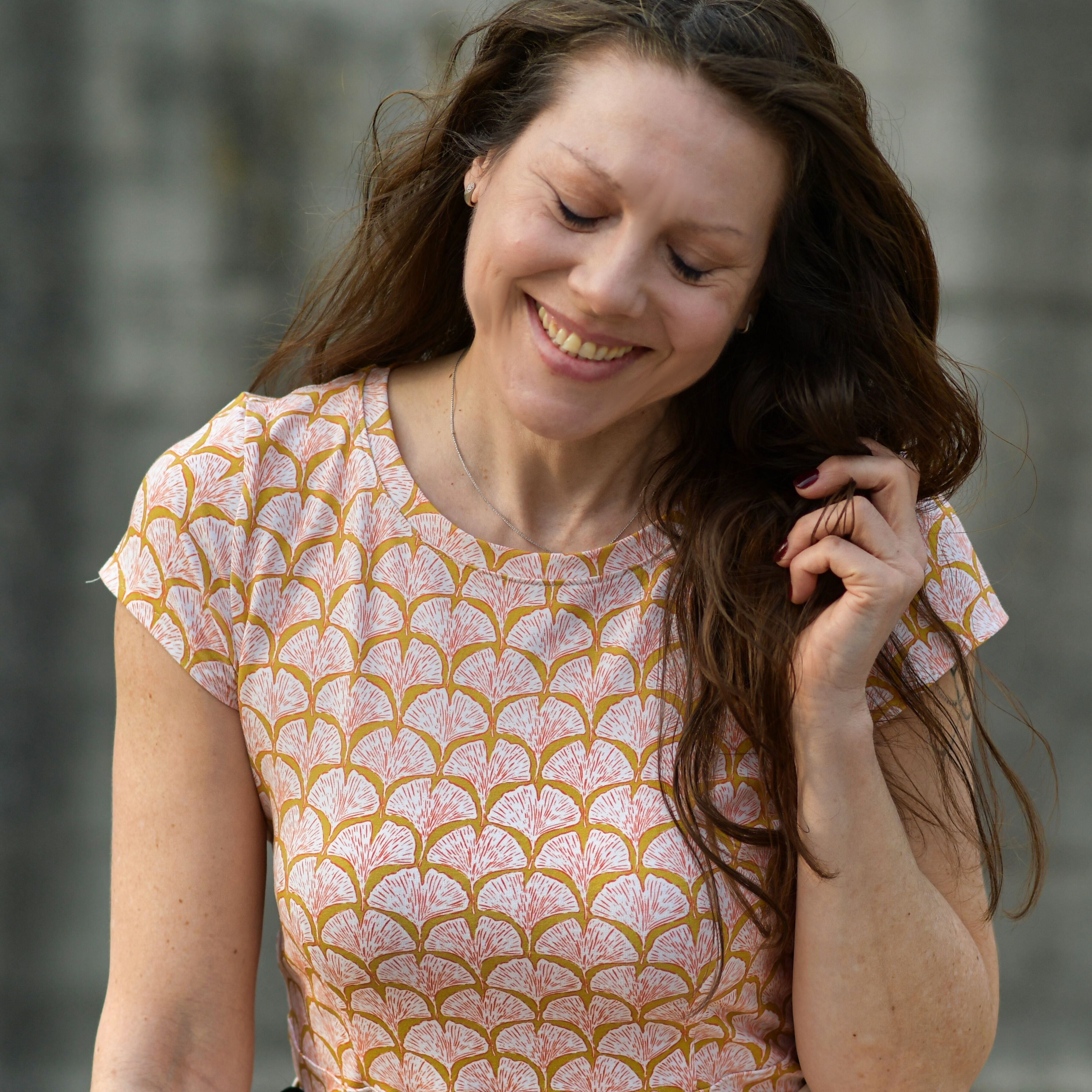 Organic fabric - Stone Age Ancient Leaves