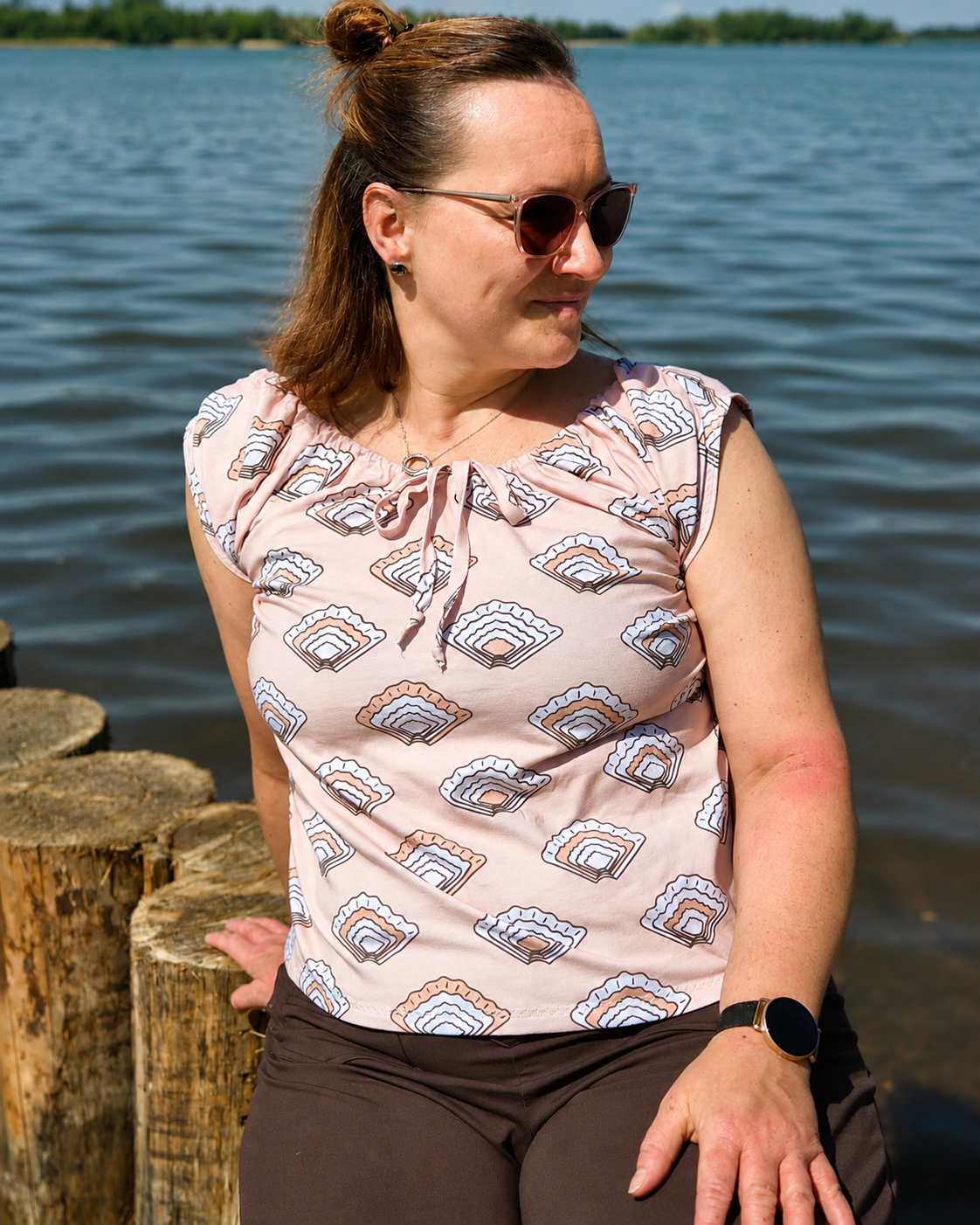 Bio Stoff  - Nordic Breeze Muscheln apricot