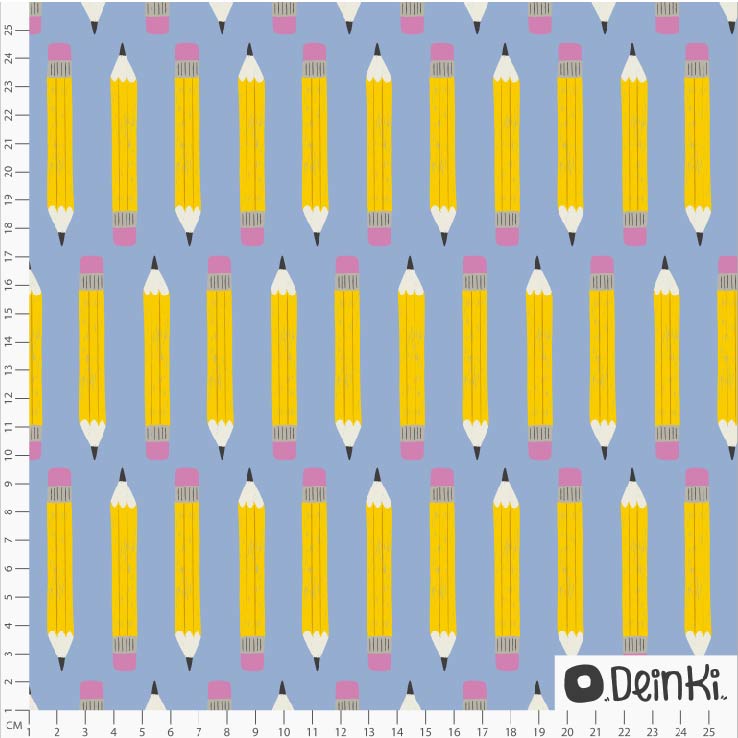 Bio Fabric - Pencils Blue by Deinki in blue