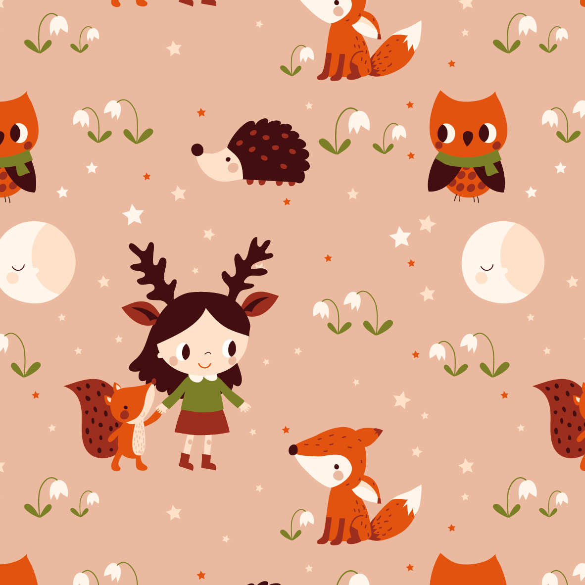 Bio Stoff - Deergirl von Bora in rosa