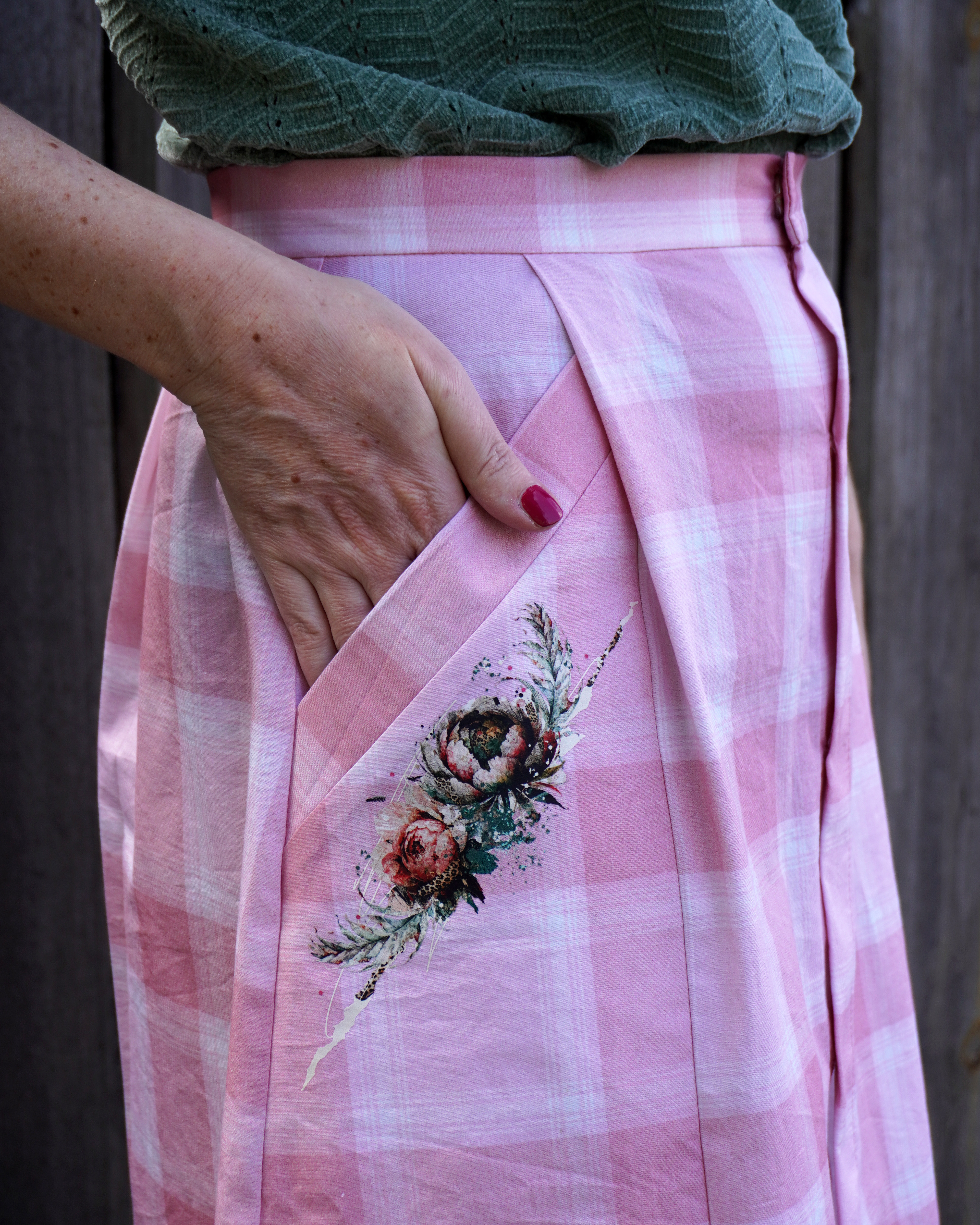 Bio Stoff  -  Picknickdecke Karo rosa