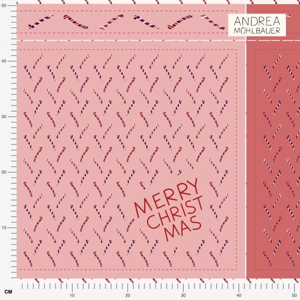 Bio Stoff  - Zuckerstangen Geschenketaschen groß, rot - Andrea Mühlbauer