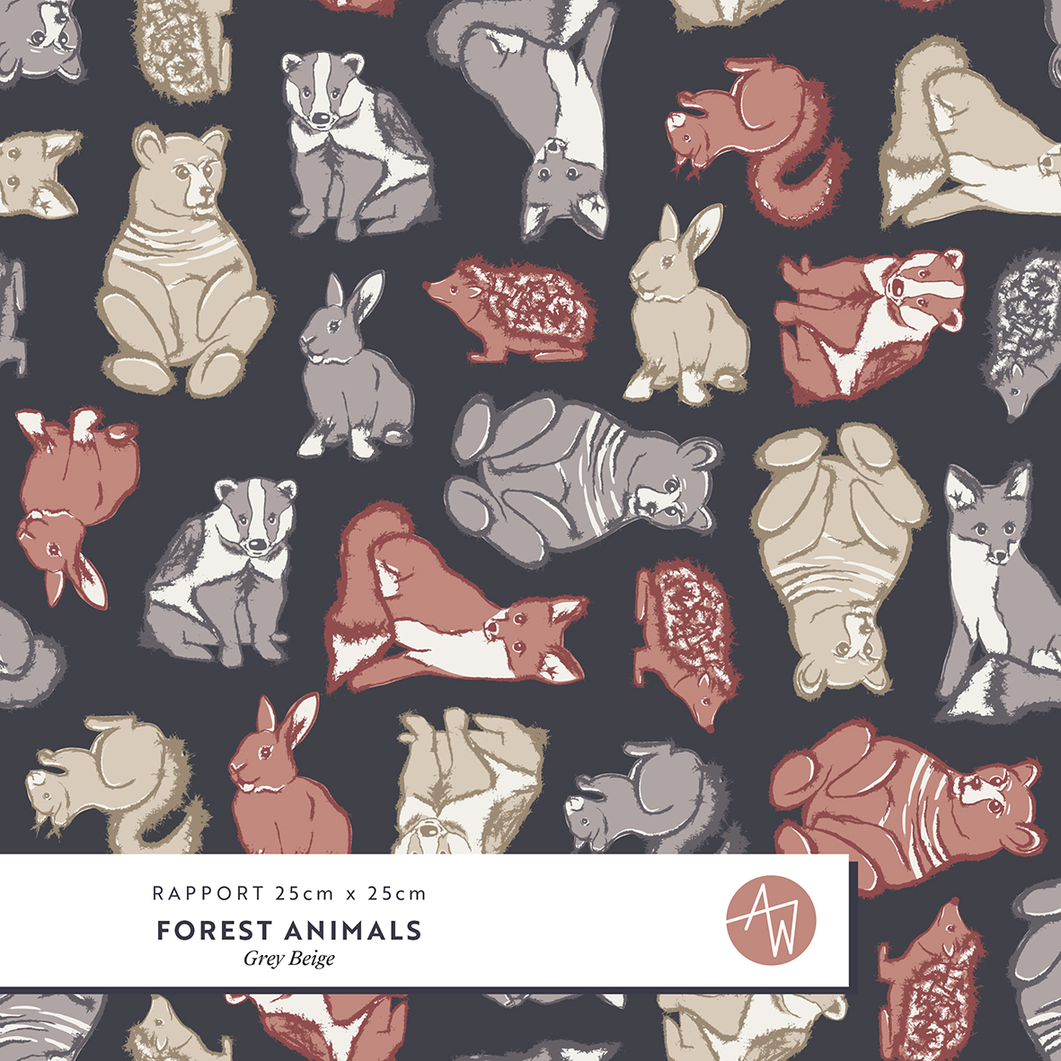 Bio Webware Stoff - Forest Animals Grey Beige - AlexandraWeise, Wald, Tiere, Herbst, bunt, 100% Bio-Baumwolle Bio Webware Stoff - Forest Animals Grey Beige - AlexandraWeise, Wald, Tiere, Herbst, bunt, 100% Bio-Baumwolle