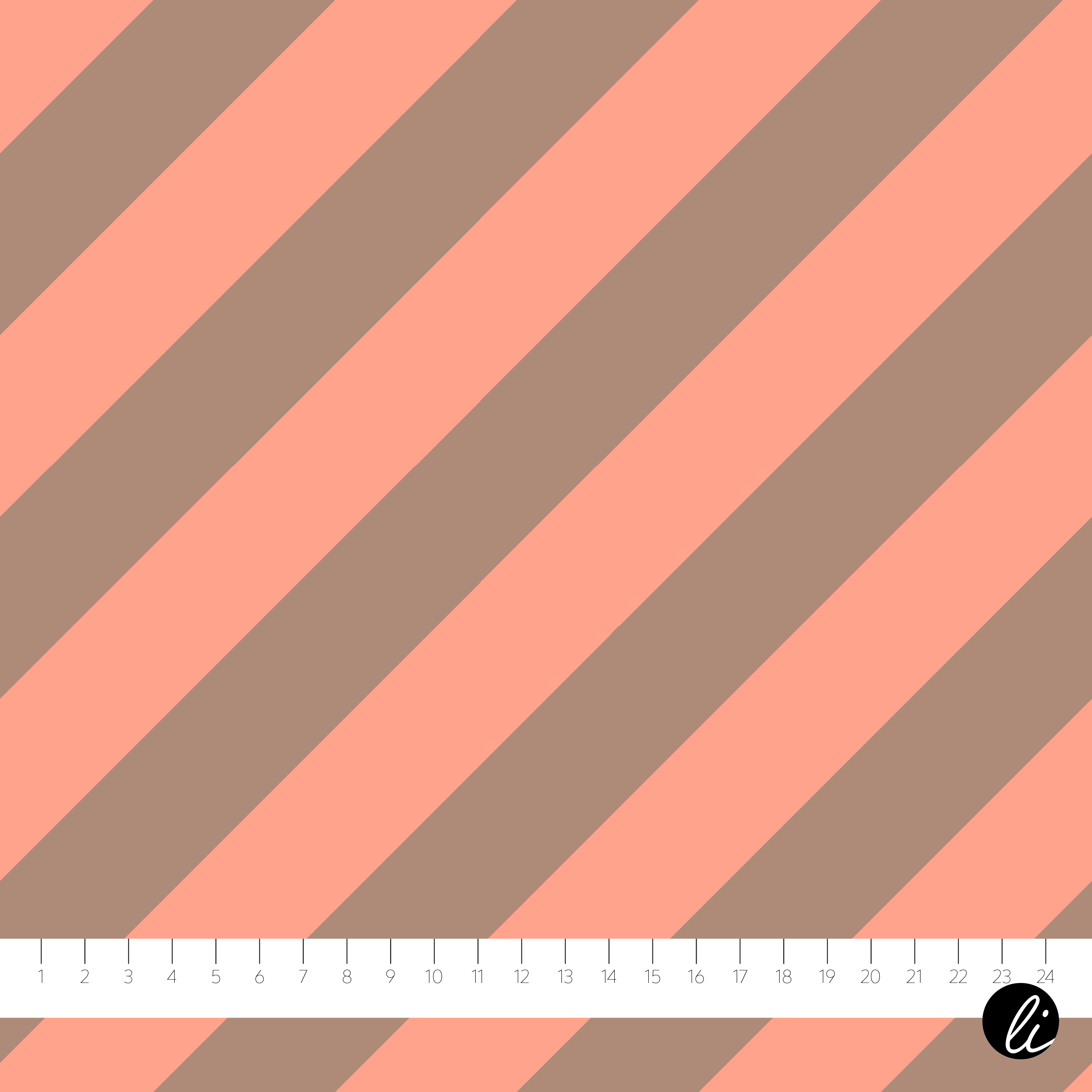 Bio Stoff  - Soft and Wild Diagonal Sand Coral - AndreaLiesert, orange, Streifen