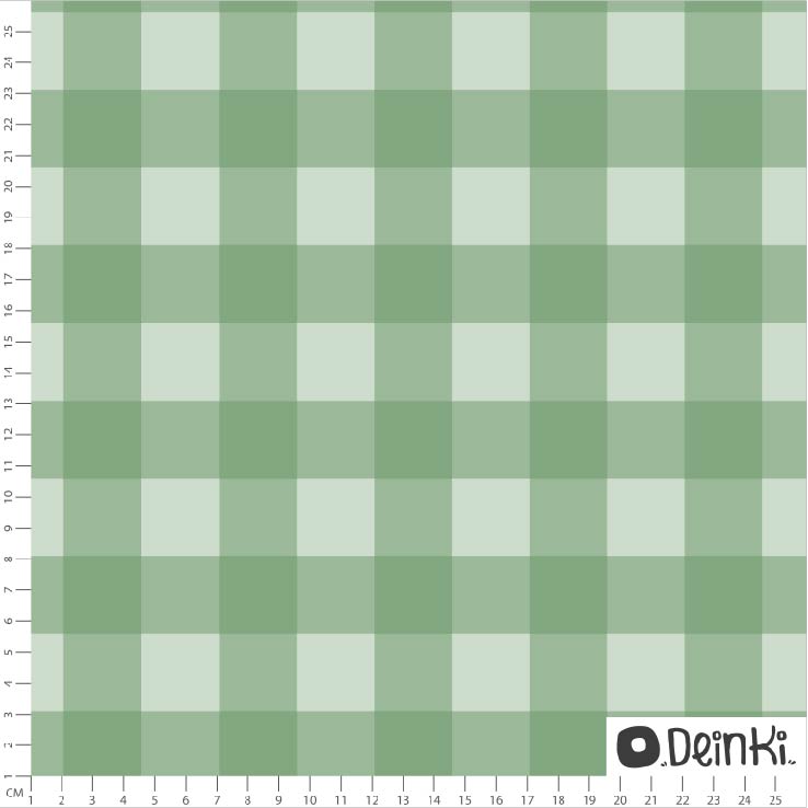 Bio Stoff  -  Osterkaro Breit  - Deinki, Kariert, grün
