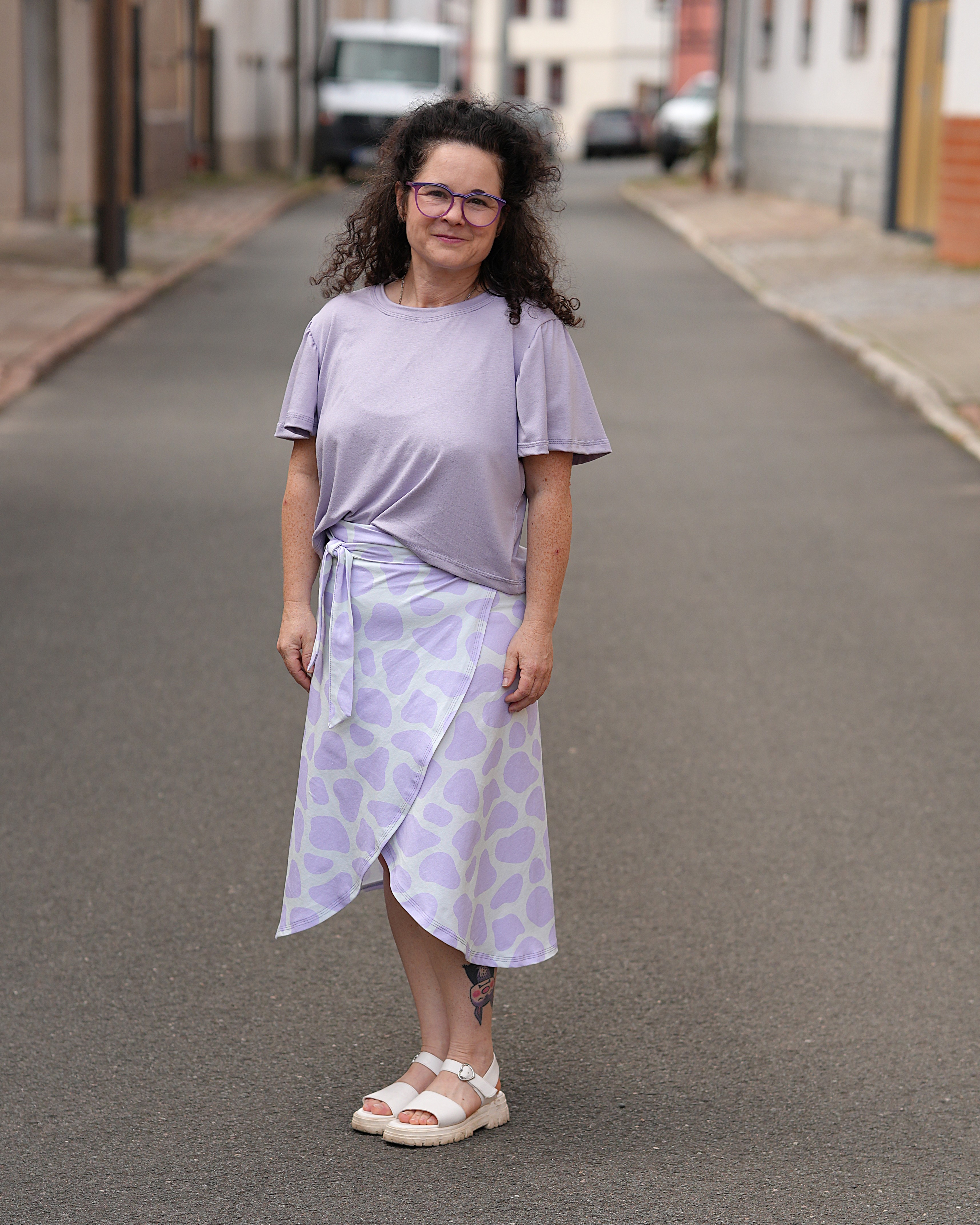 Organic fabric - Kuhflecken purple