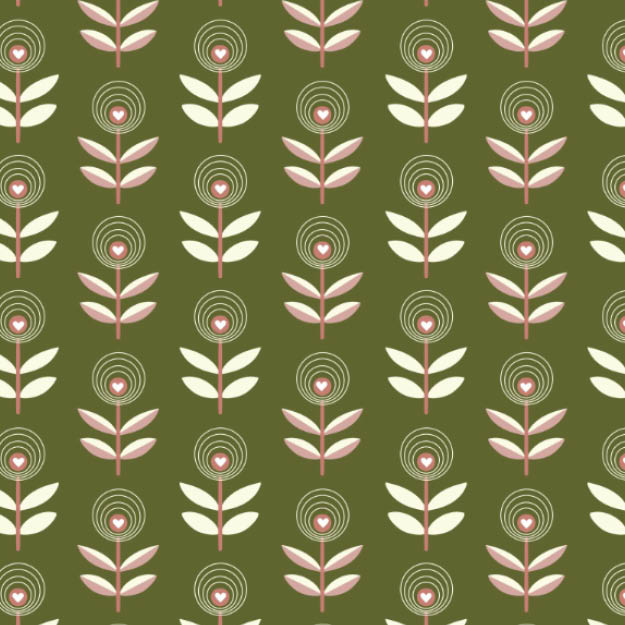 Organic fabric - Blumenwiese green, dark - misspeppels
