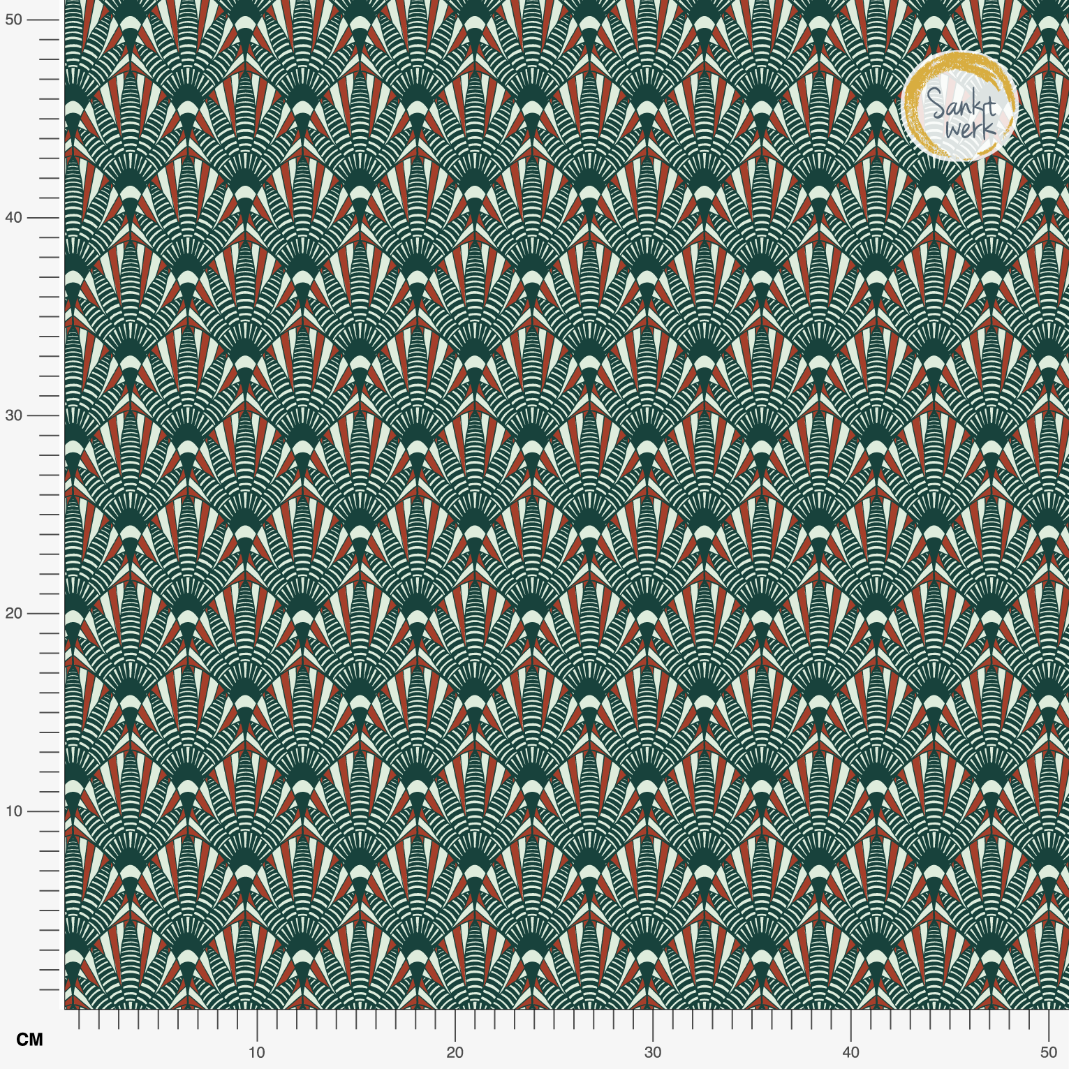 Organic fabric - Nordlicht red
